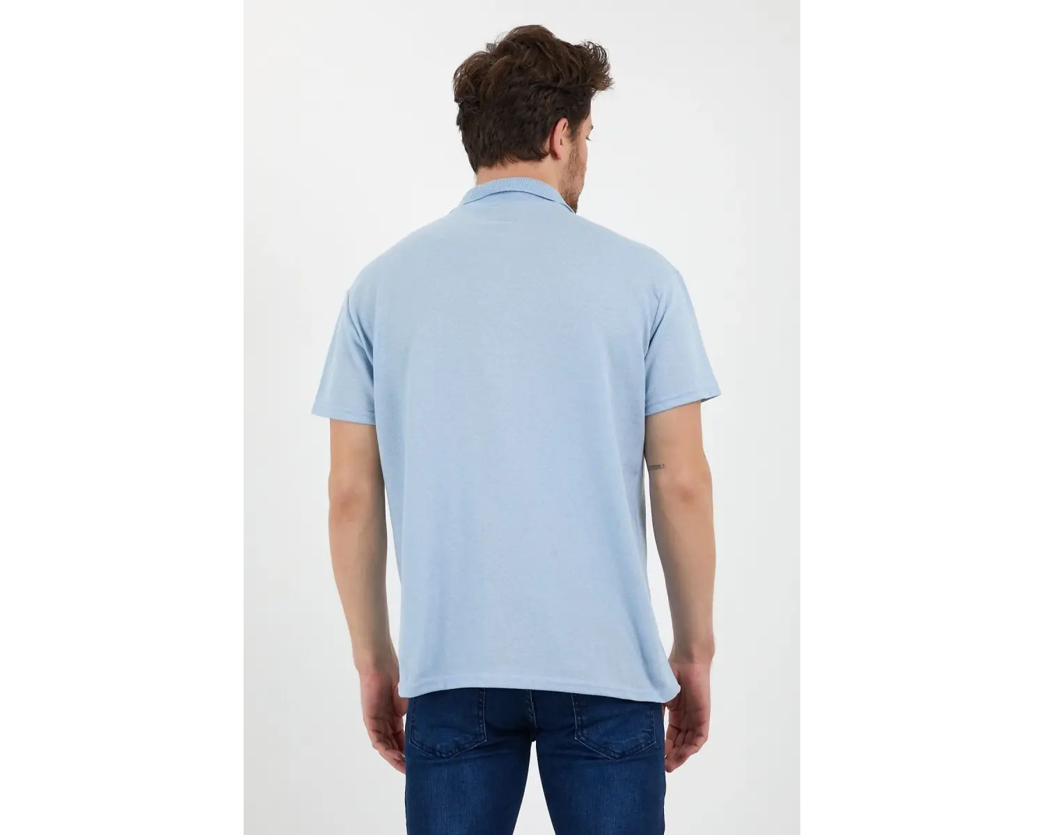 Bebe Mavi Dar/slim Fitt Polo Yaka Tshirt