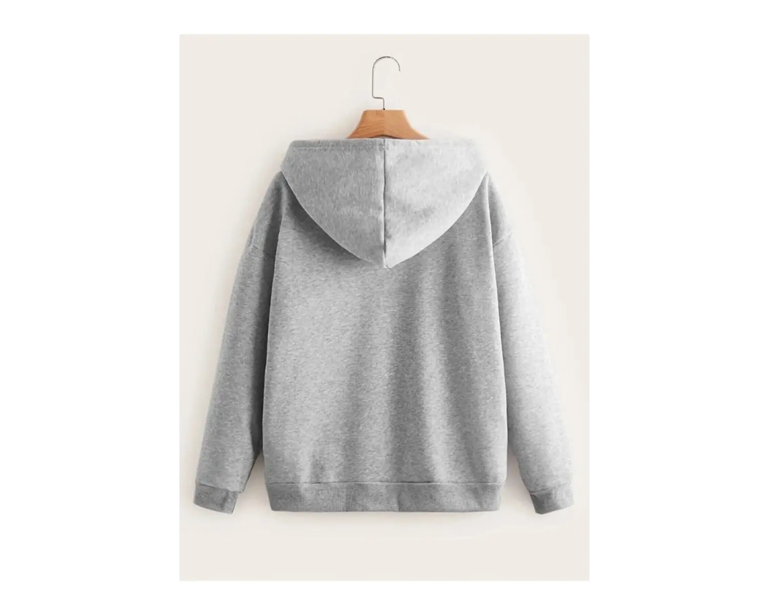 Gri Kapüşonlu Fermuarlı Sweatshirt