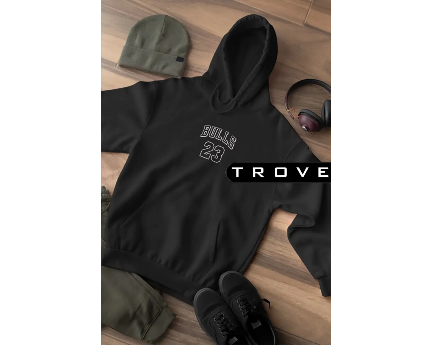 Unısex Kadın Erkek Bulls 23 Chicago Siyah Kapüşonlu %100 Pamuk Tasarım Sweatshirt