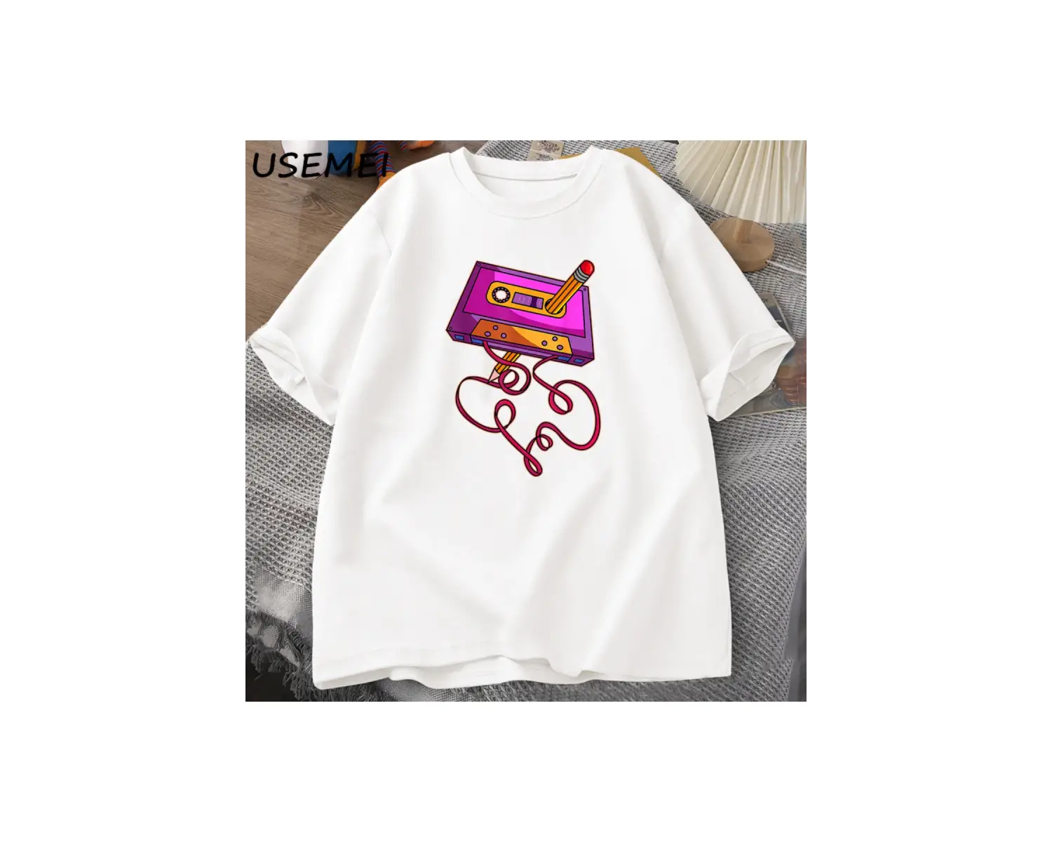 80s kaset bant kalem baskılı t-shirt 1980s Retro Vintage gerileme müzik T Shirt erkek giyim b 3069