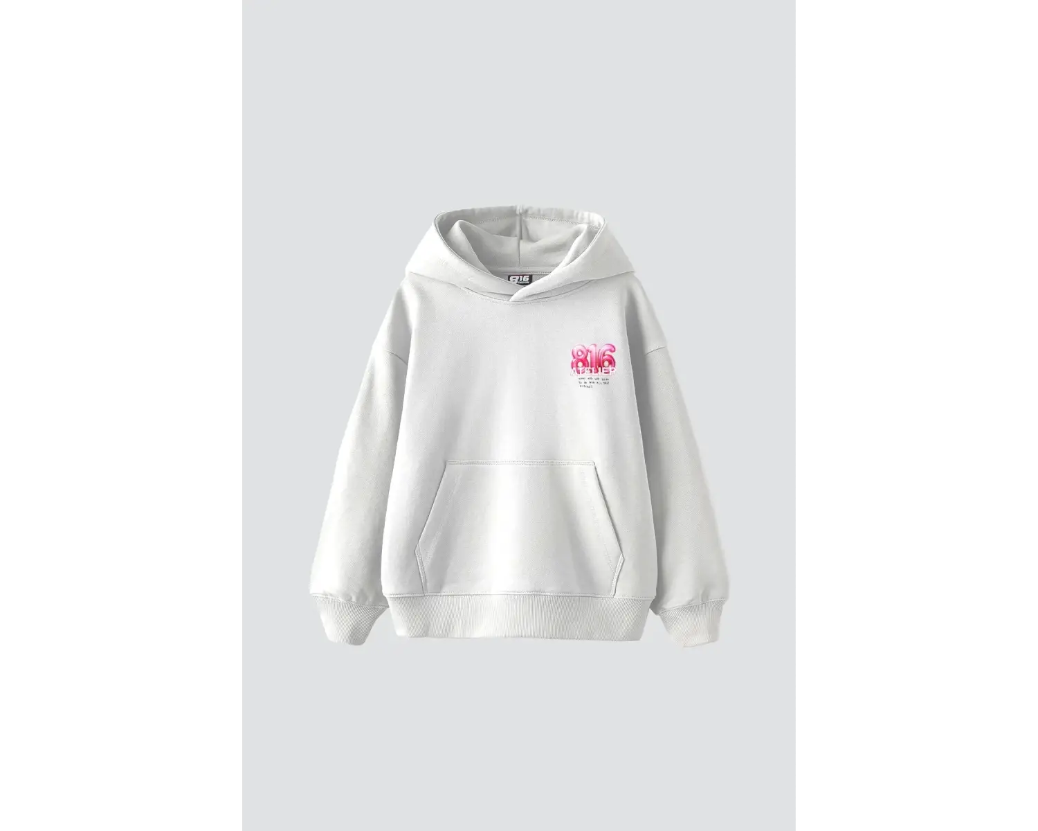 816 Atelier Baskılı Oversize Unisex Beyaz