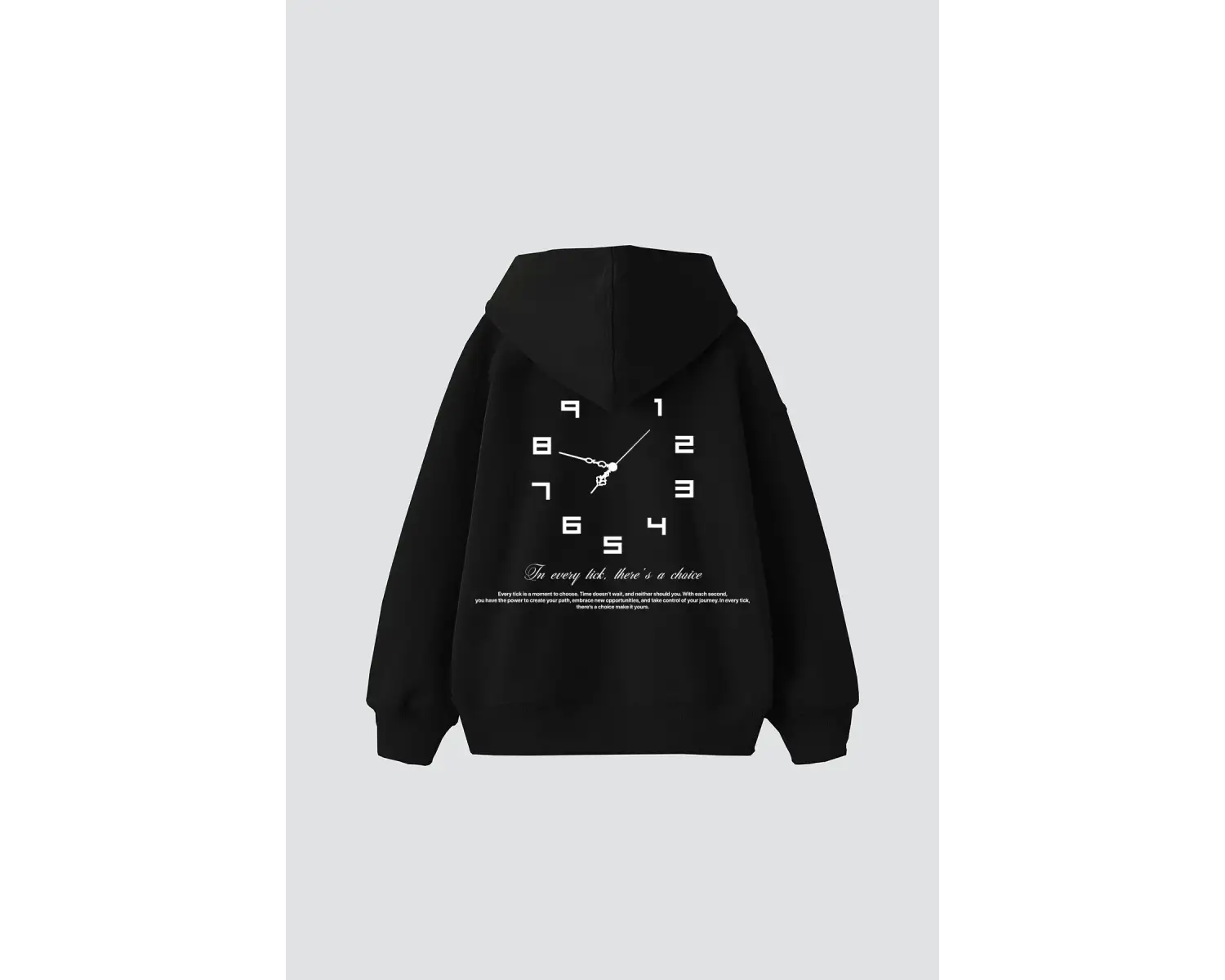 816 Clock Baskılı Oversize Unisex Beyaz