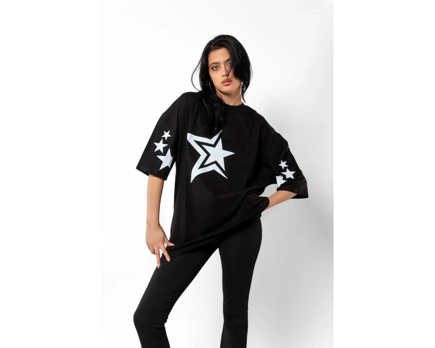 816 Stars Baskılı Oversize Unisex Beyaz