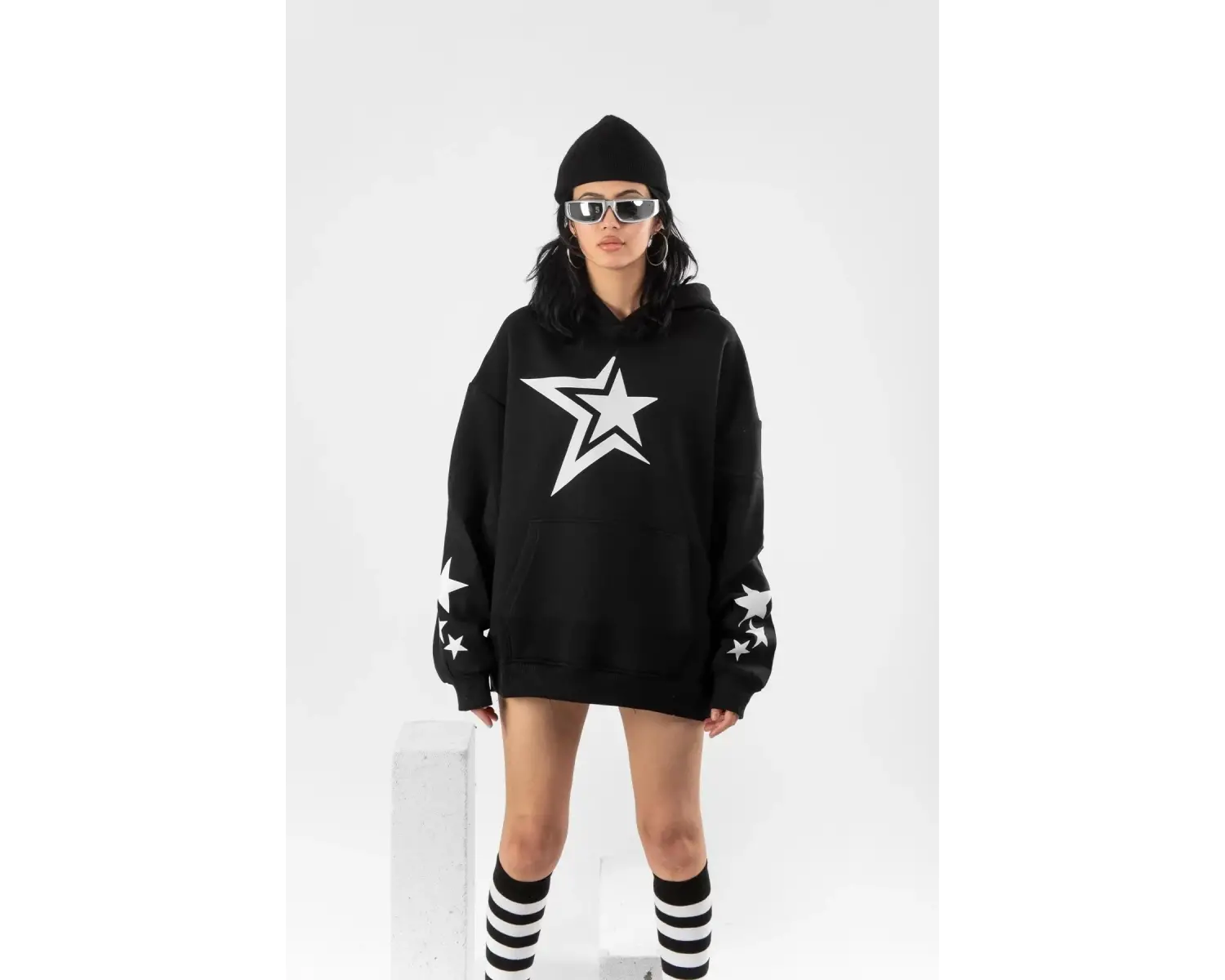 816 Stars Baskılı Oversize Unisex Beyaz