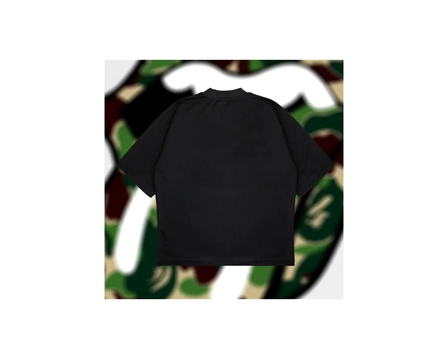 A Bathing Ape X Rolling Stones Green Boxy Fit Oversize Unisex Tshirt – Baskılı Tiş