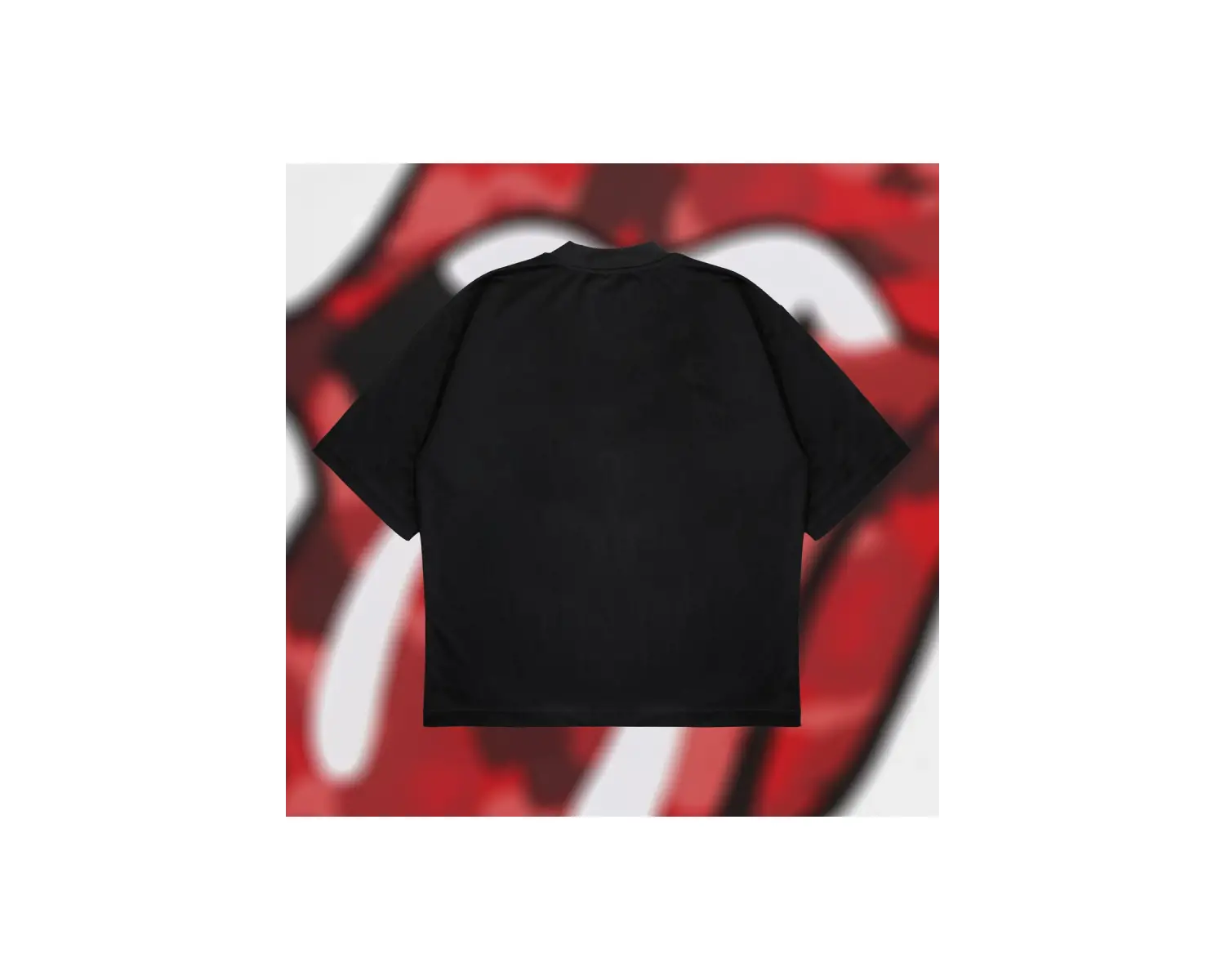 A Bathing Ape X Rolling Stones Red Boxy Fit Oversize Unisex Tshirt – Baskılı Tişör