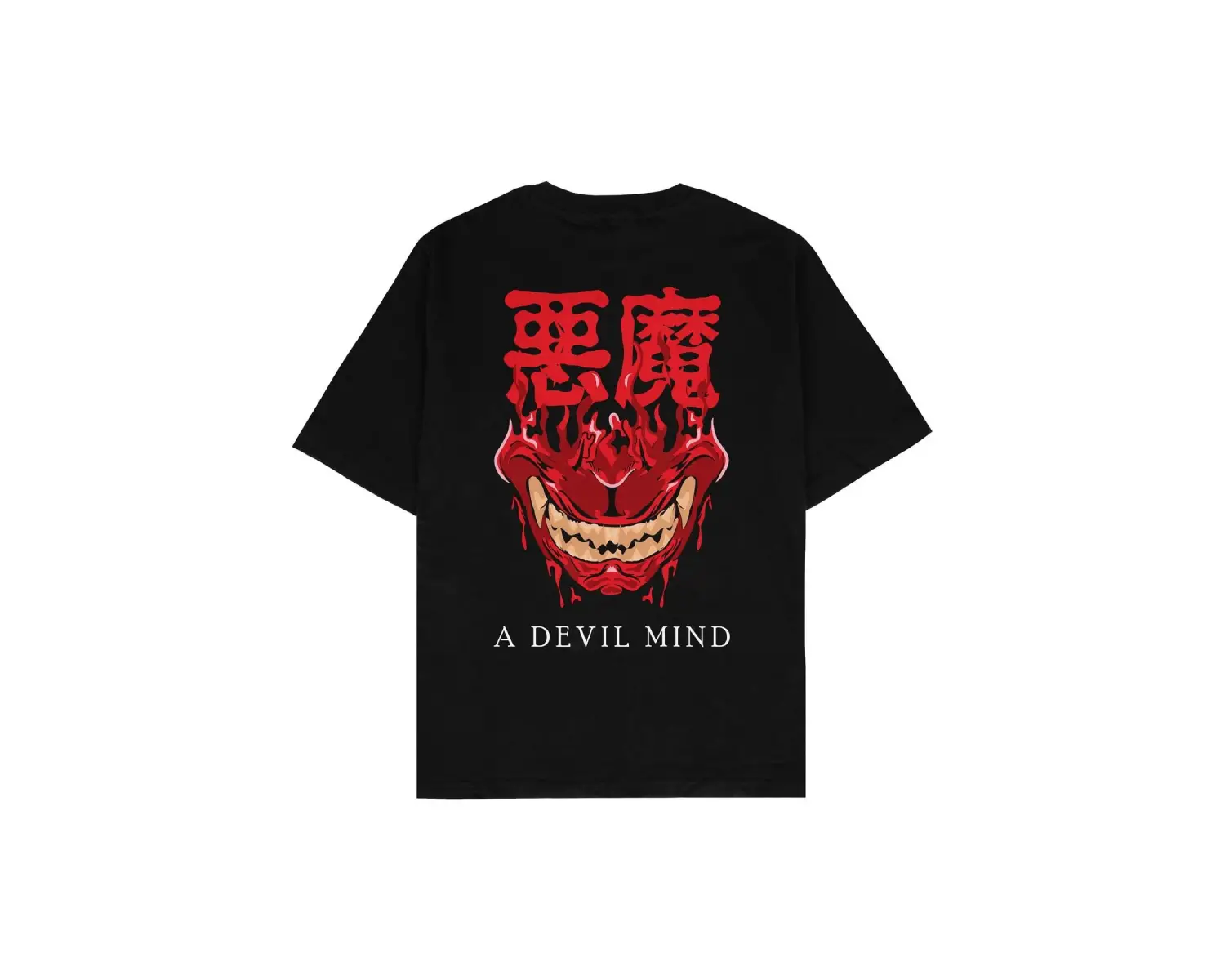 A Devil Mind Siyah Oversize Unisex T-shirt
