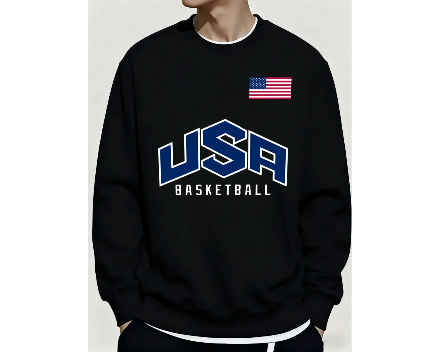 ABD Basketbol Oyunu Baskıları Kış Günlük Erkek Tişörtü Rahat Rahat Kazaklar Polar Yumuşak Sok