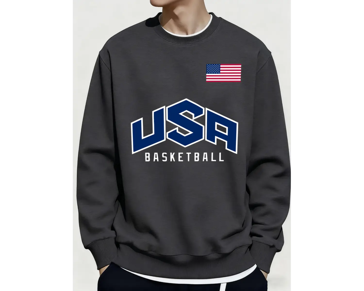 ABD Basketbol Oyunu Baskıları Kış Günlük Erkek Tişörtü Rahat Rahat Kazaklar Polar Yumuşak Sok