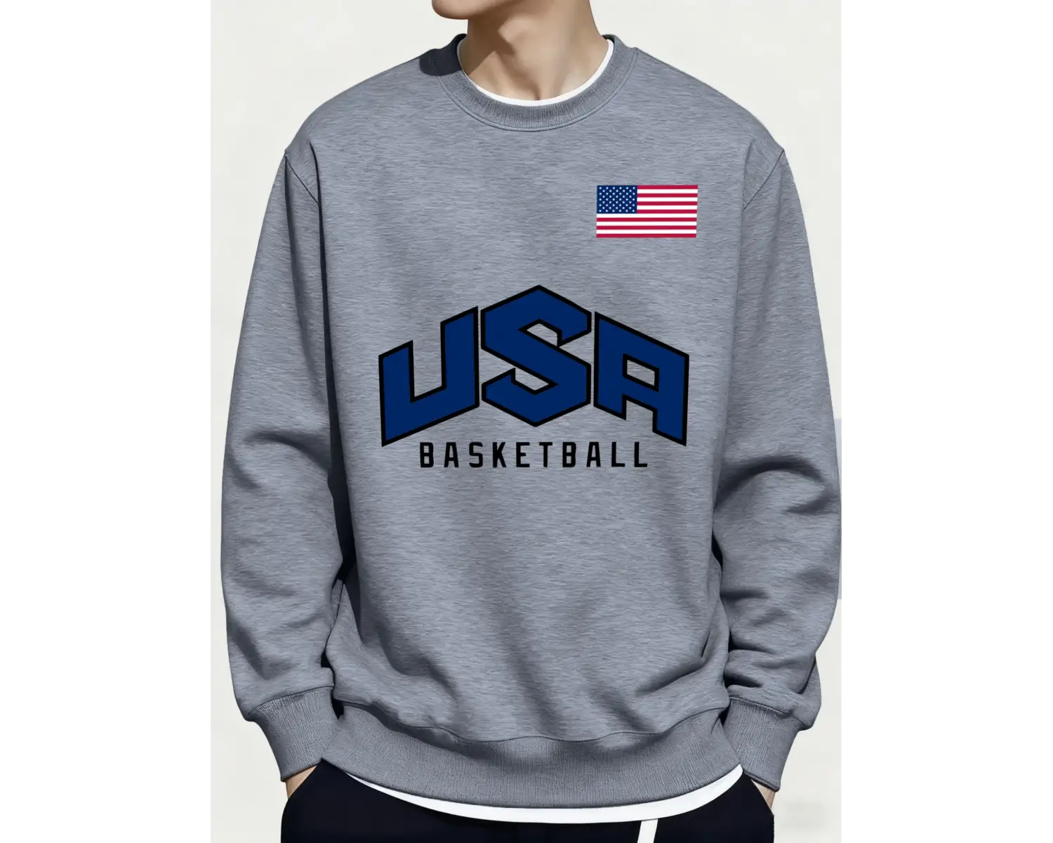 ABD Basketbol Oyunu Baskıları Kış Günlük Erkek Tişörtü Rahat Rahat Kazaklar Polar Yumuşak Sok