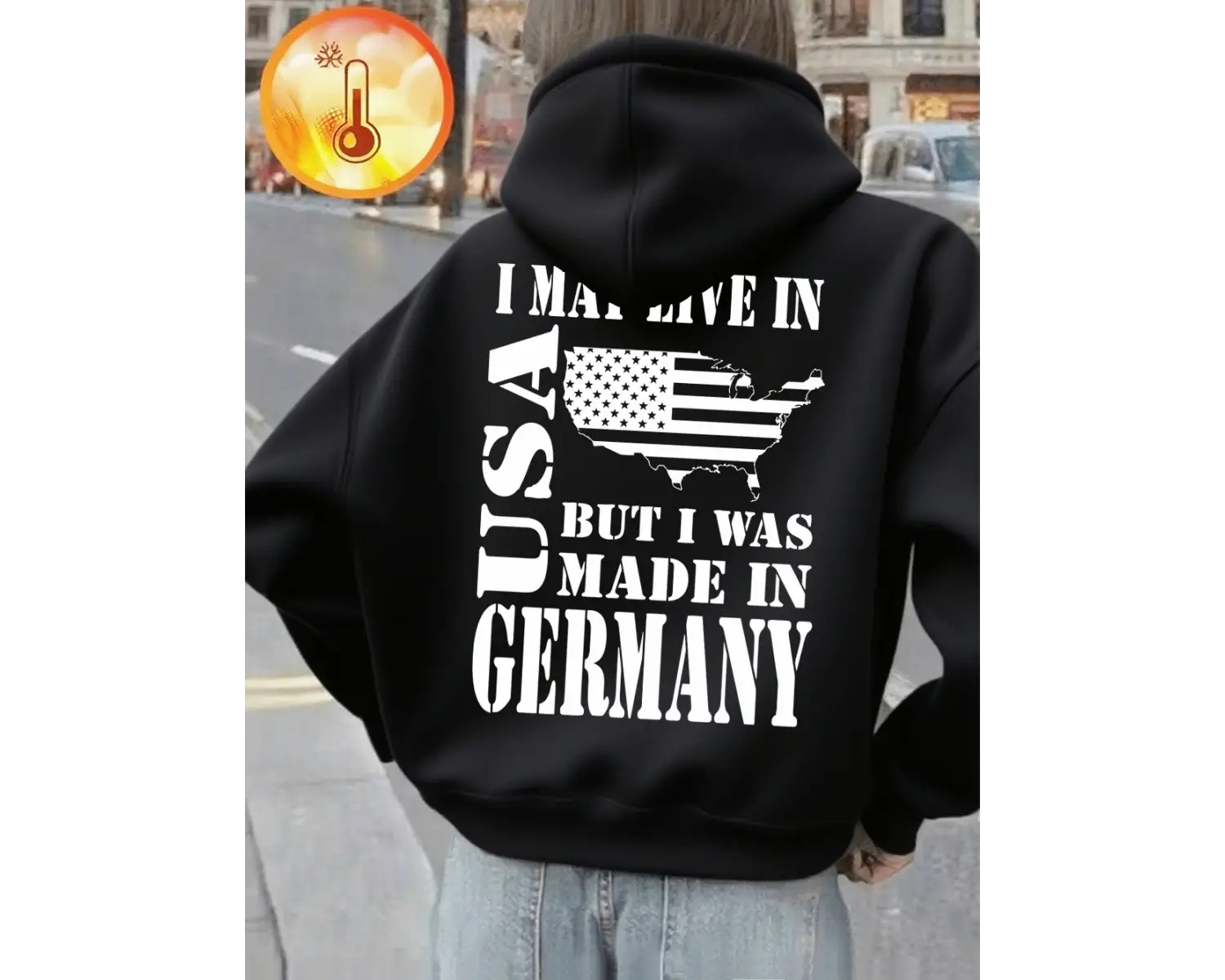 ABDde Yaşarlar Ama Almanyada Üretiyor Baskılı Kapüşonlu Üstler Kadınlar Kışlık Polar Sıcak