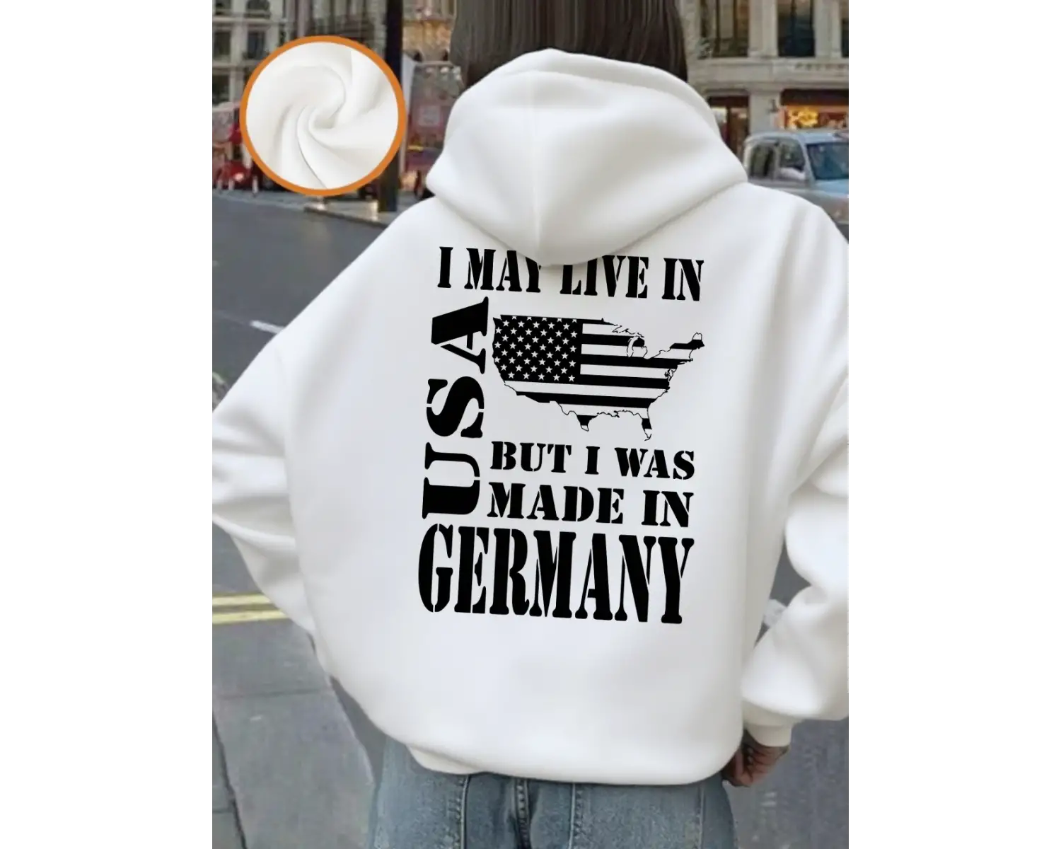 ABDde Yaşarlar Ama Almanyada Üretiyor Baskılı Kapüşonlu Üstler Kadınlar Kışlık Polar Sıcak