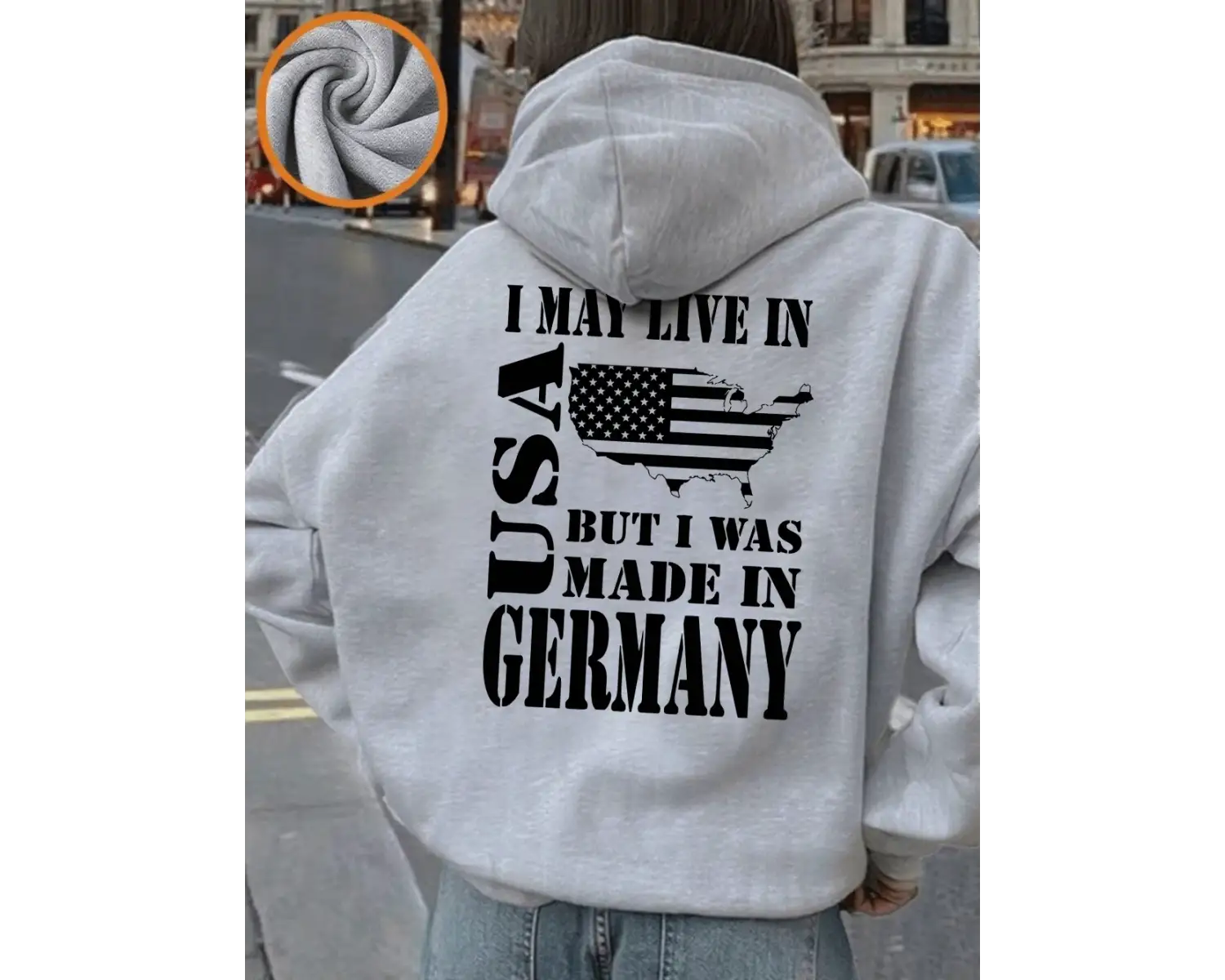 ABDde Yaşarlar Ama Almanyada Üretiyor Baskılı Kapüşonlu Üstler Kadınlar Kışlık Polar Sıcak