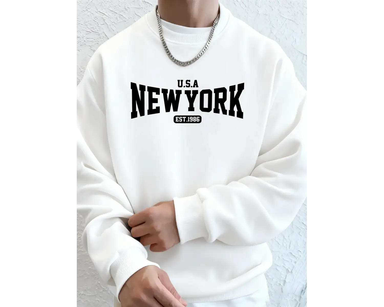 ABD New York Est 1986 Baskı Erkek Sonbahar Temel Ürünler Tişörtü Polar Yumuşak Kapüşonlu Üst