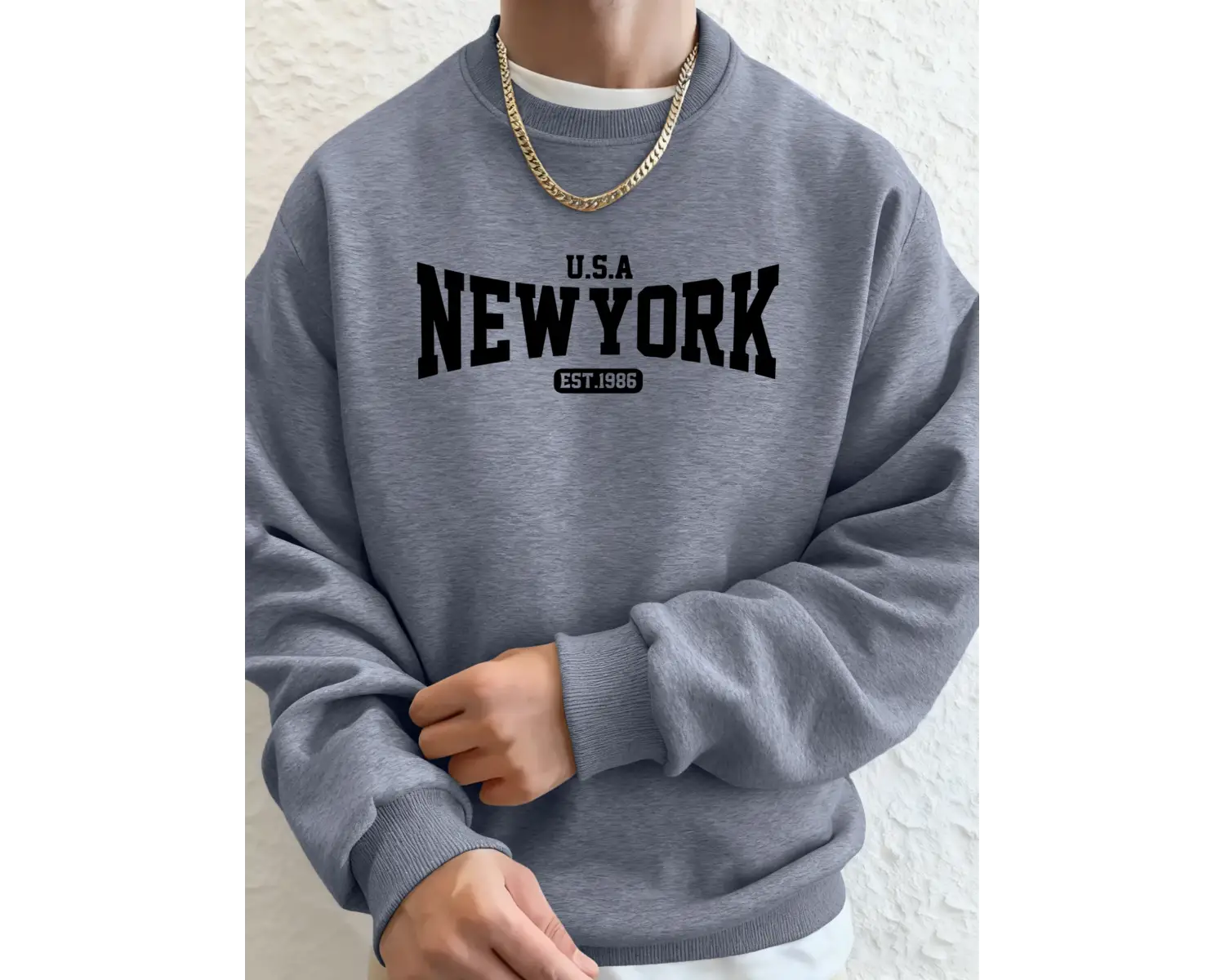 ABD New York Est 1986 Baskı Erkek Sonbahar Temel Ürünler Tişörtü Polar Yumuşak Kapüşonlu Üst