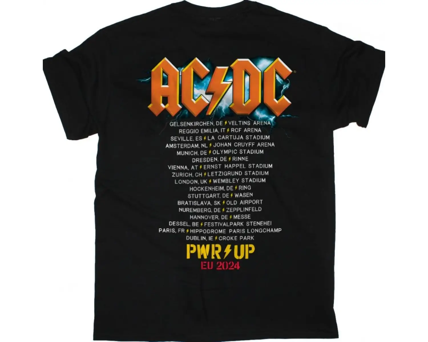 AC DC BACK IN BLACK AC/DC NEW BLACK T-SHIRT ÖN VE ARAKA BASKILI