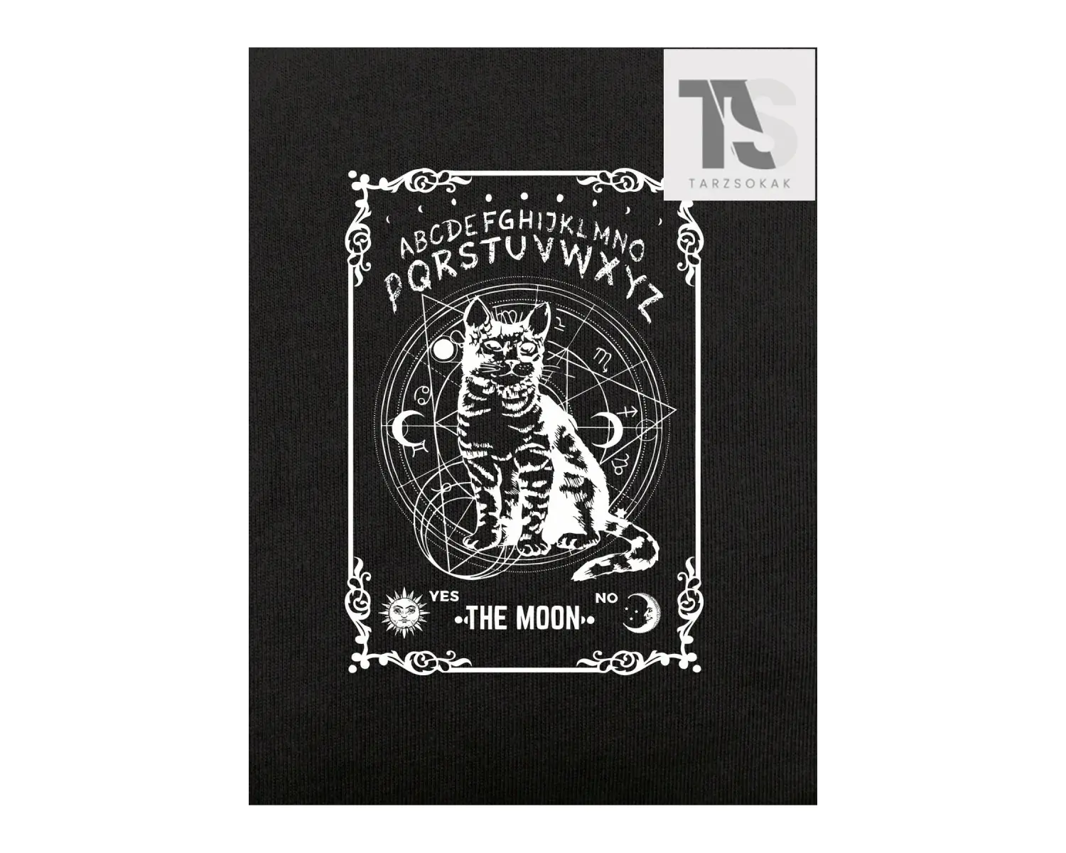 Academia Kedi & Harf Grafikli Tişört