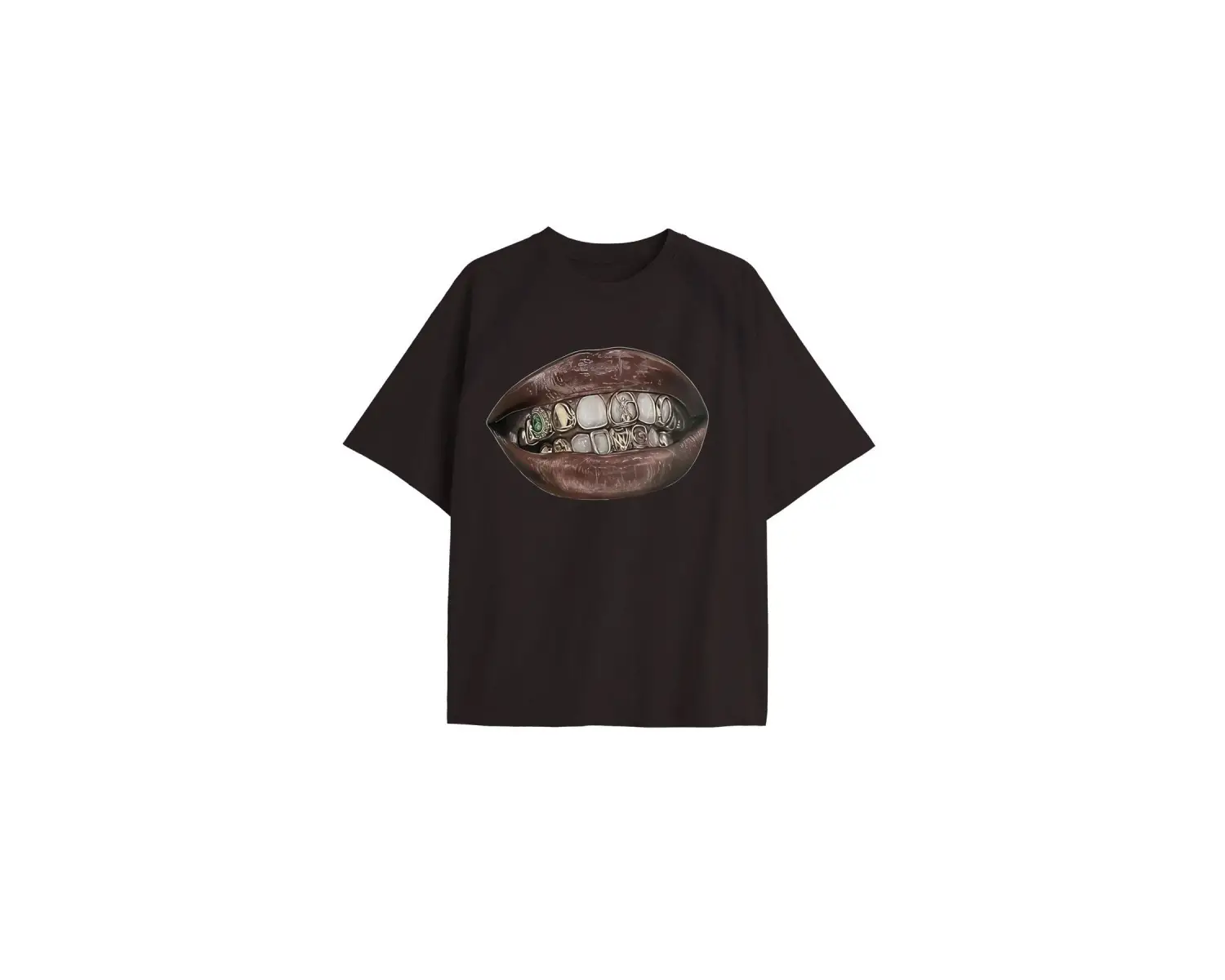 Adrift Cool Art Beyaz One Grillz Tişört - Baskılı Oversize Yazlık T-Shirt Bisiklet