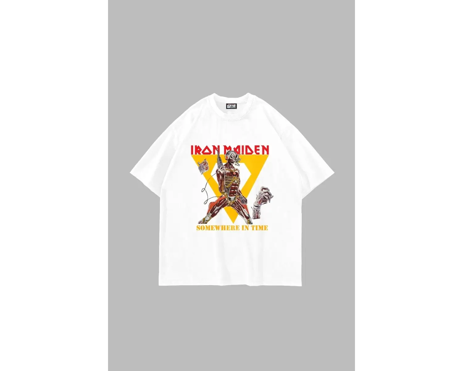 Adrift Somewhere In Time Baskılı Oversize Unisex Beyaz