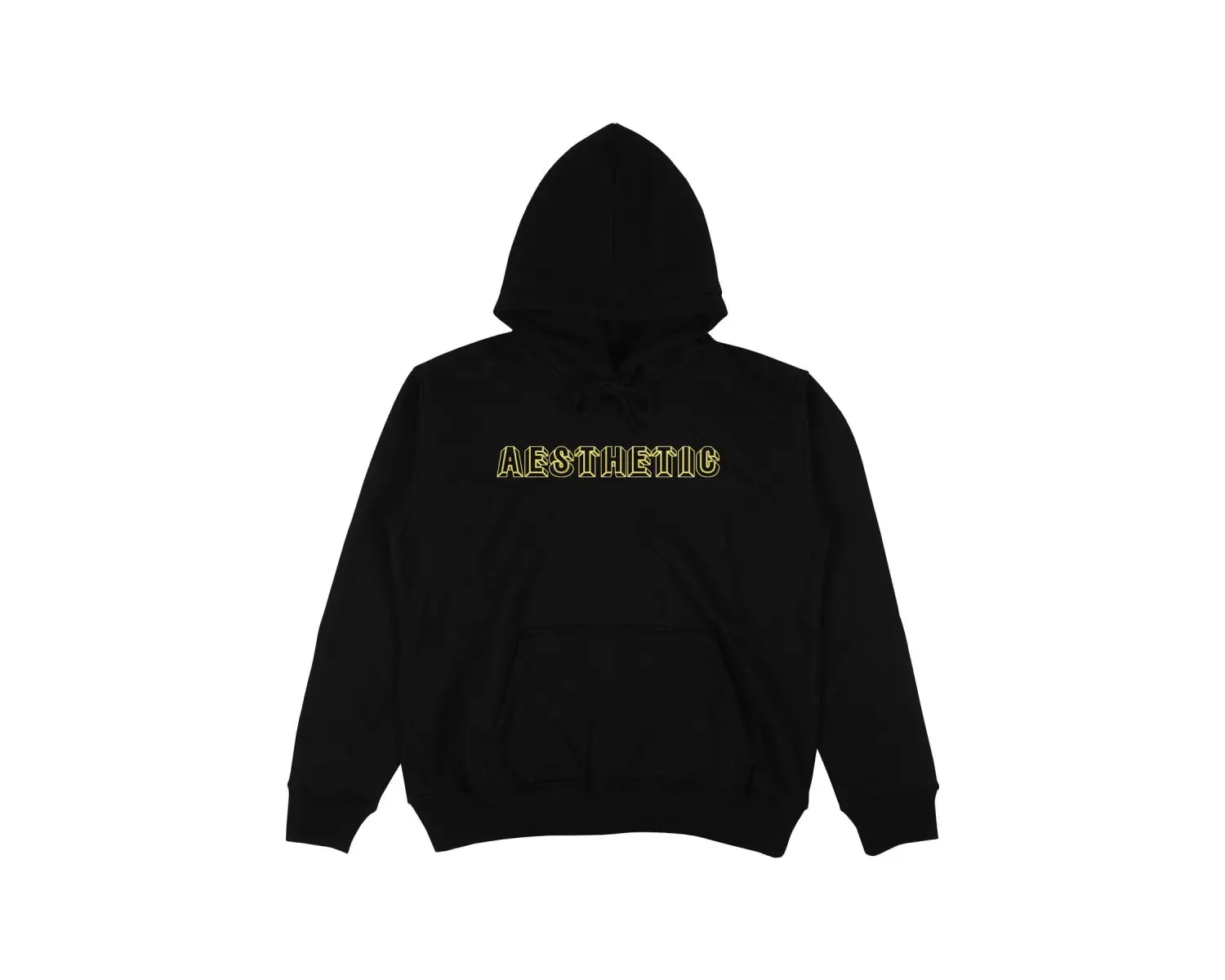 Aesthetic Siyah Oversize Unisex Kapüşonlu Sweatshirt Hoodie