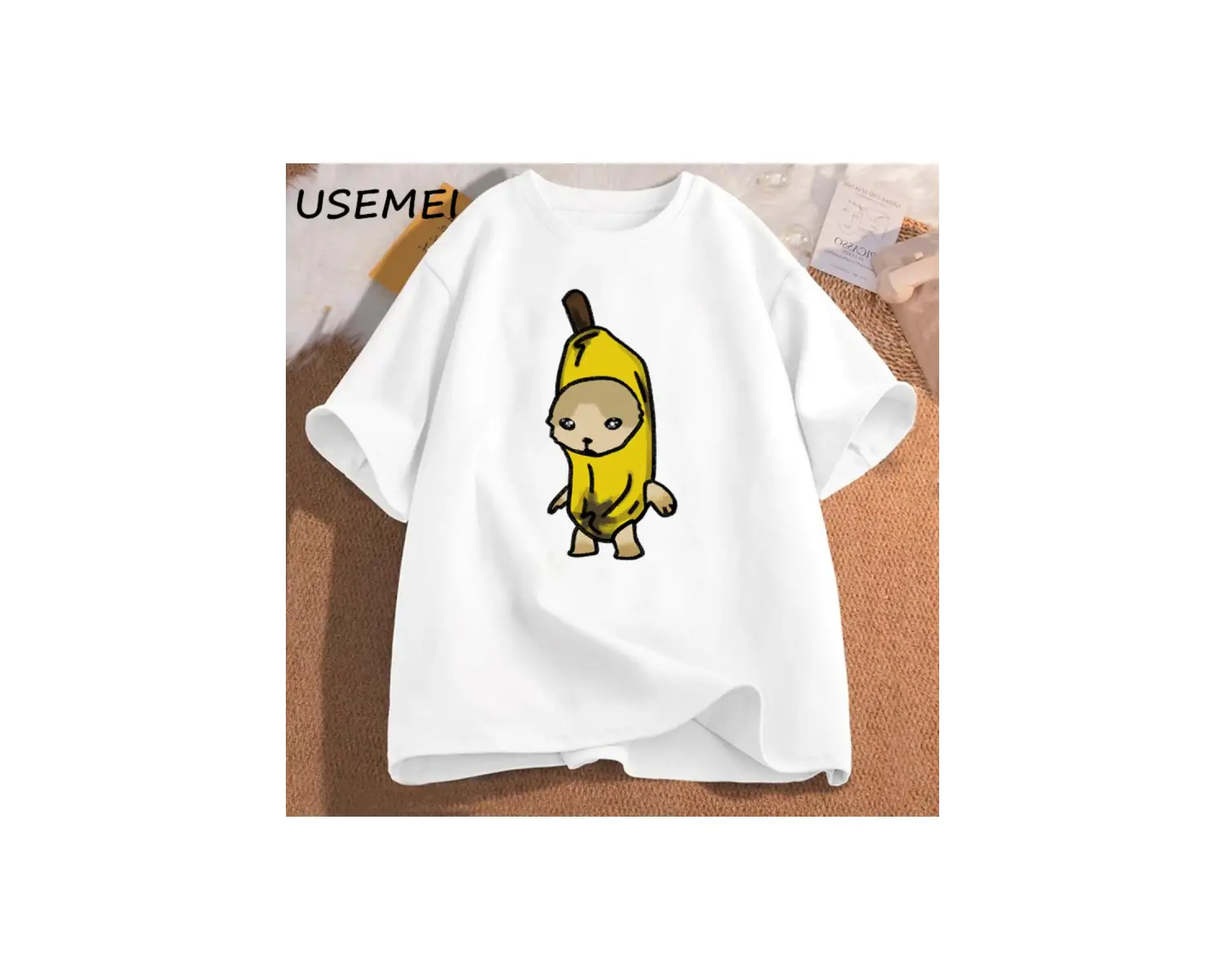 Ağlayan muz kedi Meme T-shirt adam komik üzgün Kitty kedi Tshirt El Gato pamuk kısa kollu tiş 2966