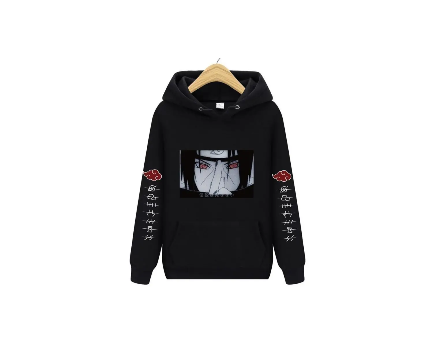 Akatsuki Naruto Unisex Kapüşonlu Hoodie 12102 Siyah