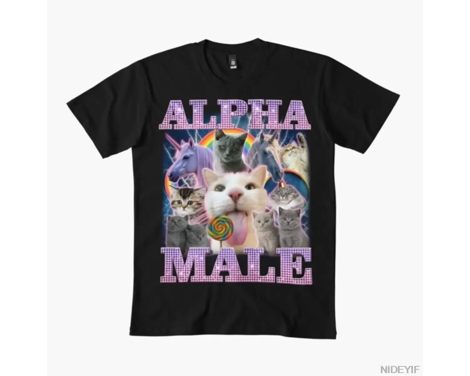 Alfa Erkek Komik Kedi T-shirt Erkekler Kadınlar Için % 100% Pamuk T Shirt Kısa Kollu Üstler 1