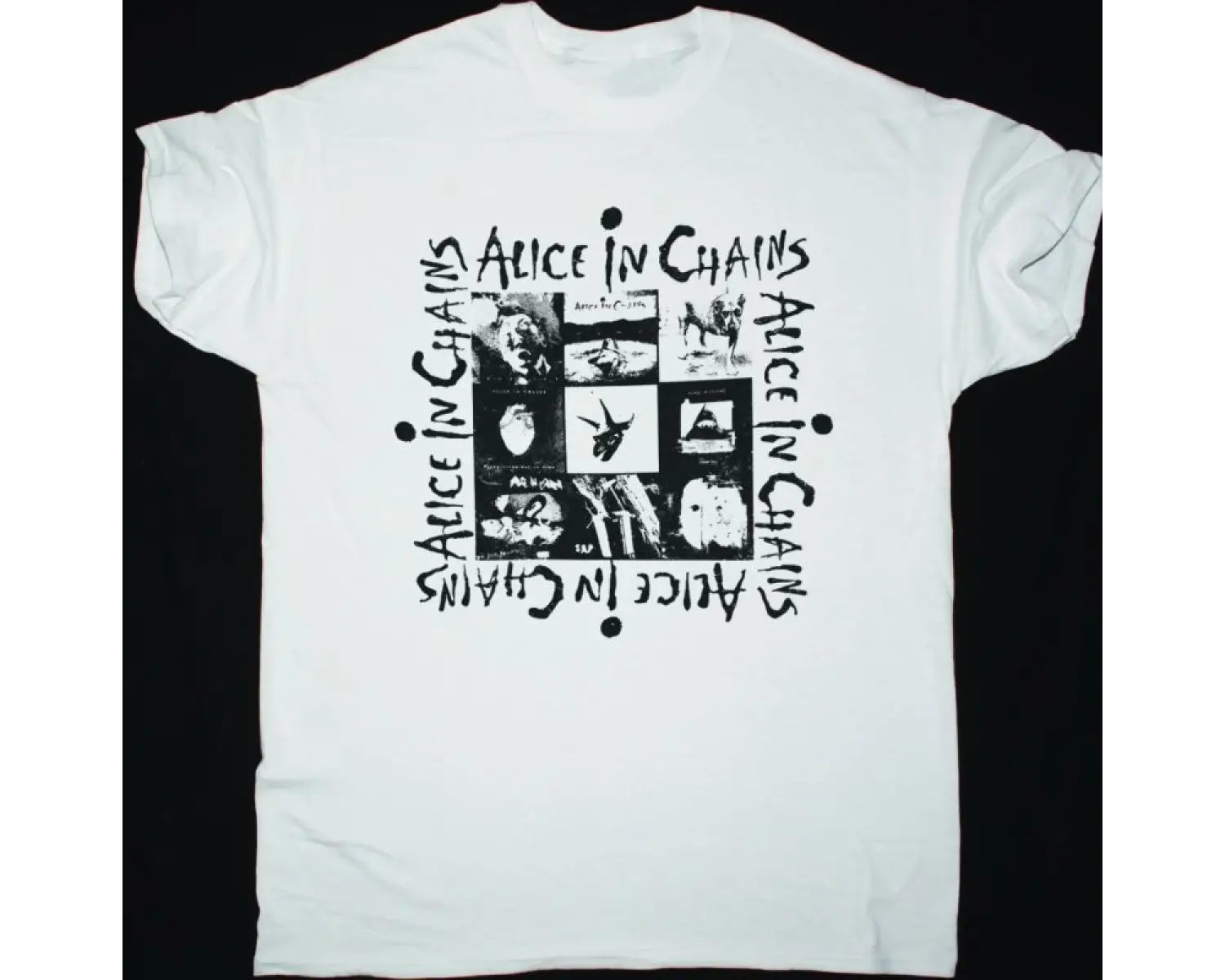ALICE IN CHAINS ALBUMS NEW WHITE T SHIRT ÖN BASKILI