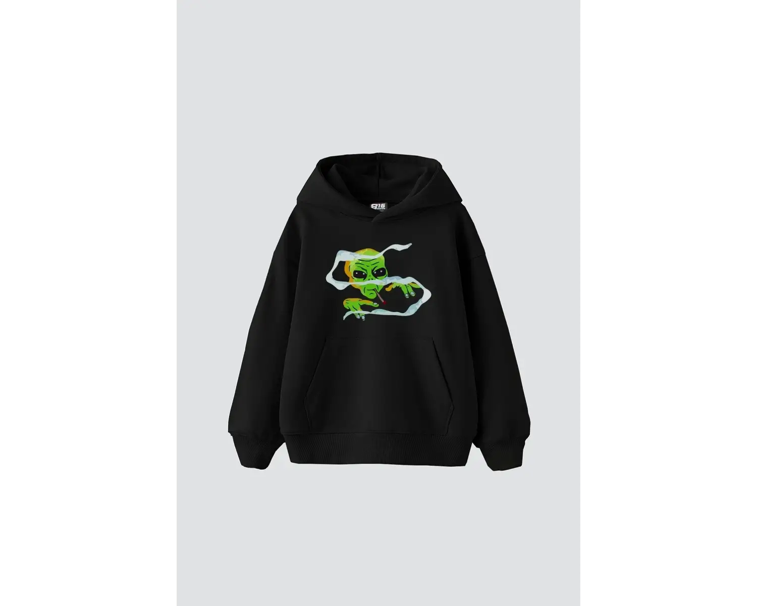 Alien Smoke Baskılı Oversize Unisex Siyah