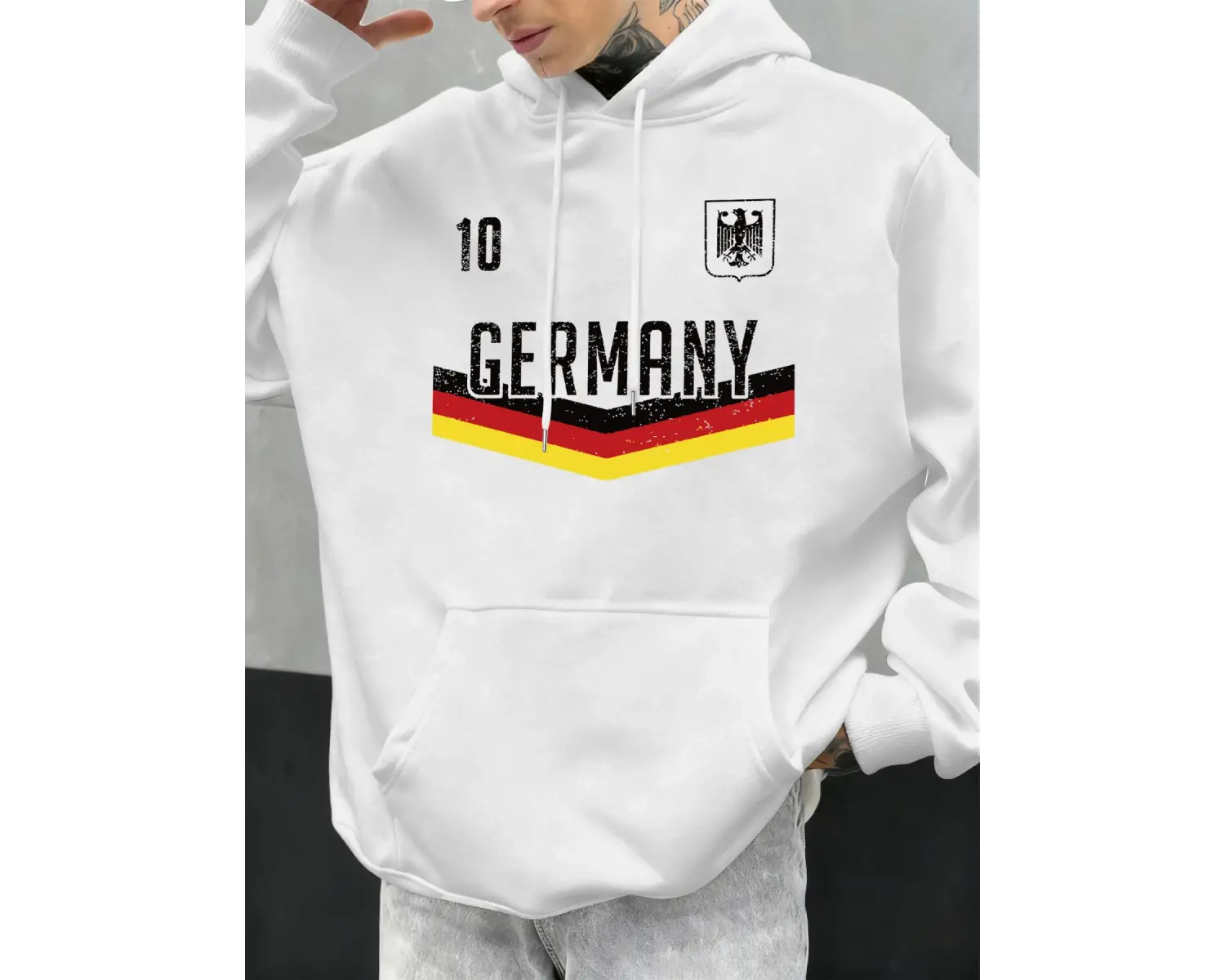 Almanya Mektup Baskılar Sonbahar Erkekler Hoody Çok renkli Cep Kapüşonlular Rahat Polar Hoodi