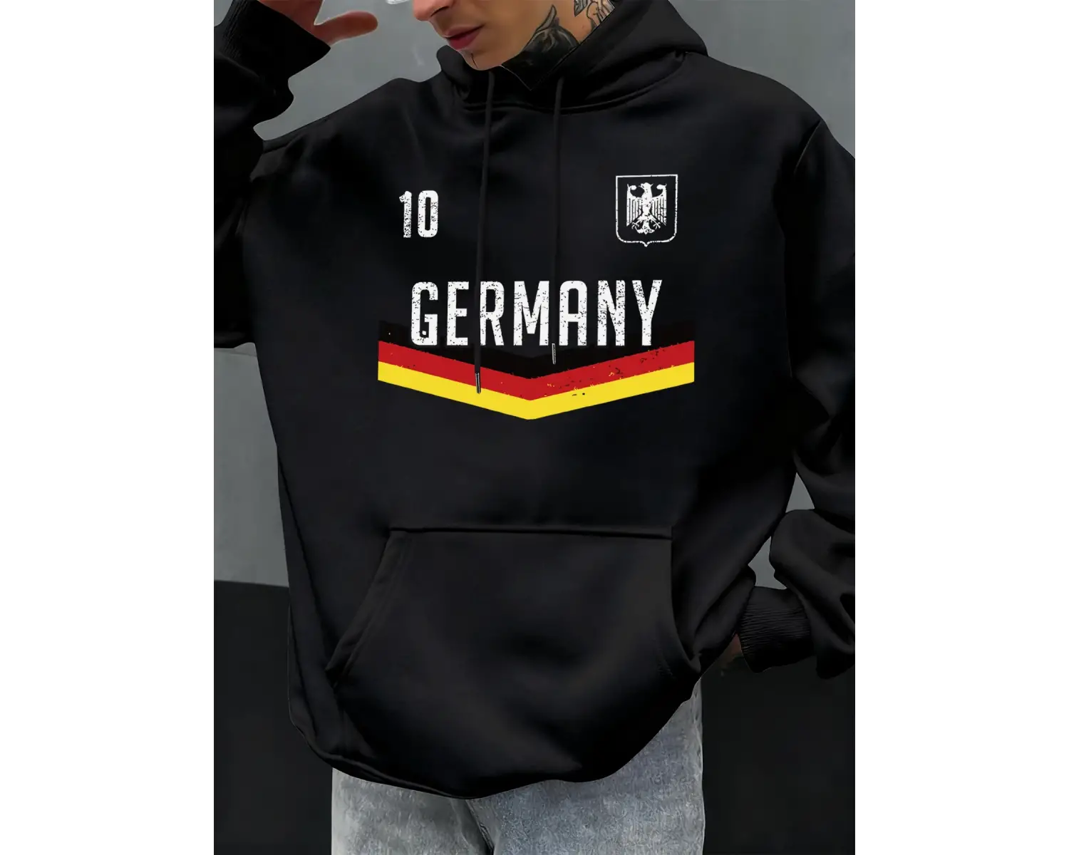 Almanya Mektup Baskılar Sonbahar Erkekler Hoody Çok renkli Cep Kapüşonlular Rahat Polar Hoodi