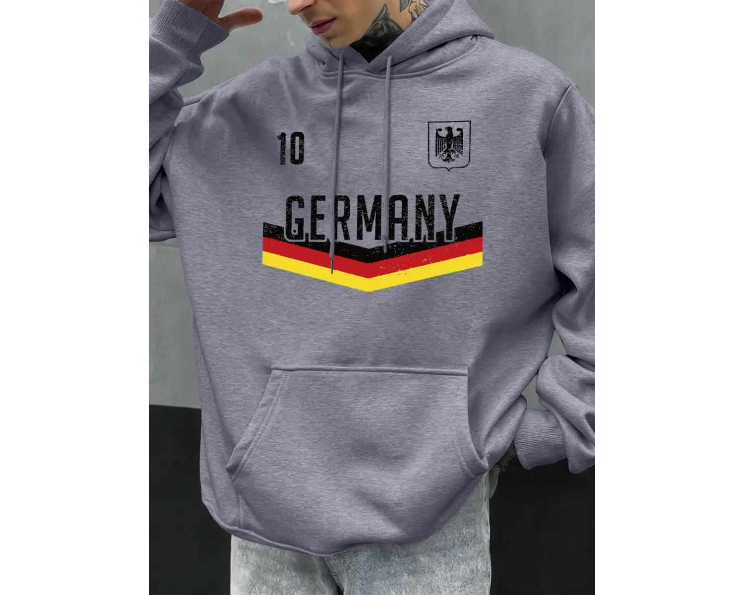 Almanya Mektup Baskılar Sonbahar Erkekler Hoody Çok renkli Cep Kapüşonlular Rahat Polar Hoodi