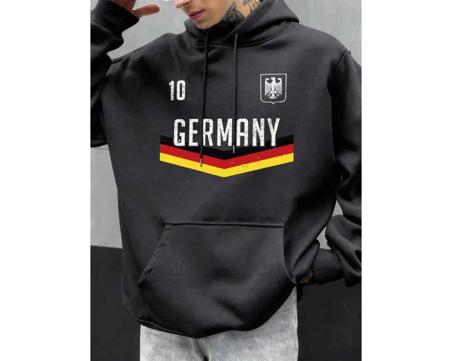 Almanya Mektup Baskılar Sonbahar Erkekler Hoody Çok renkli Cep Kapüşonlular Rahat Polar Hoodi