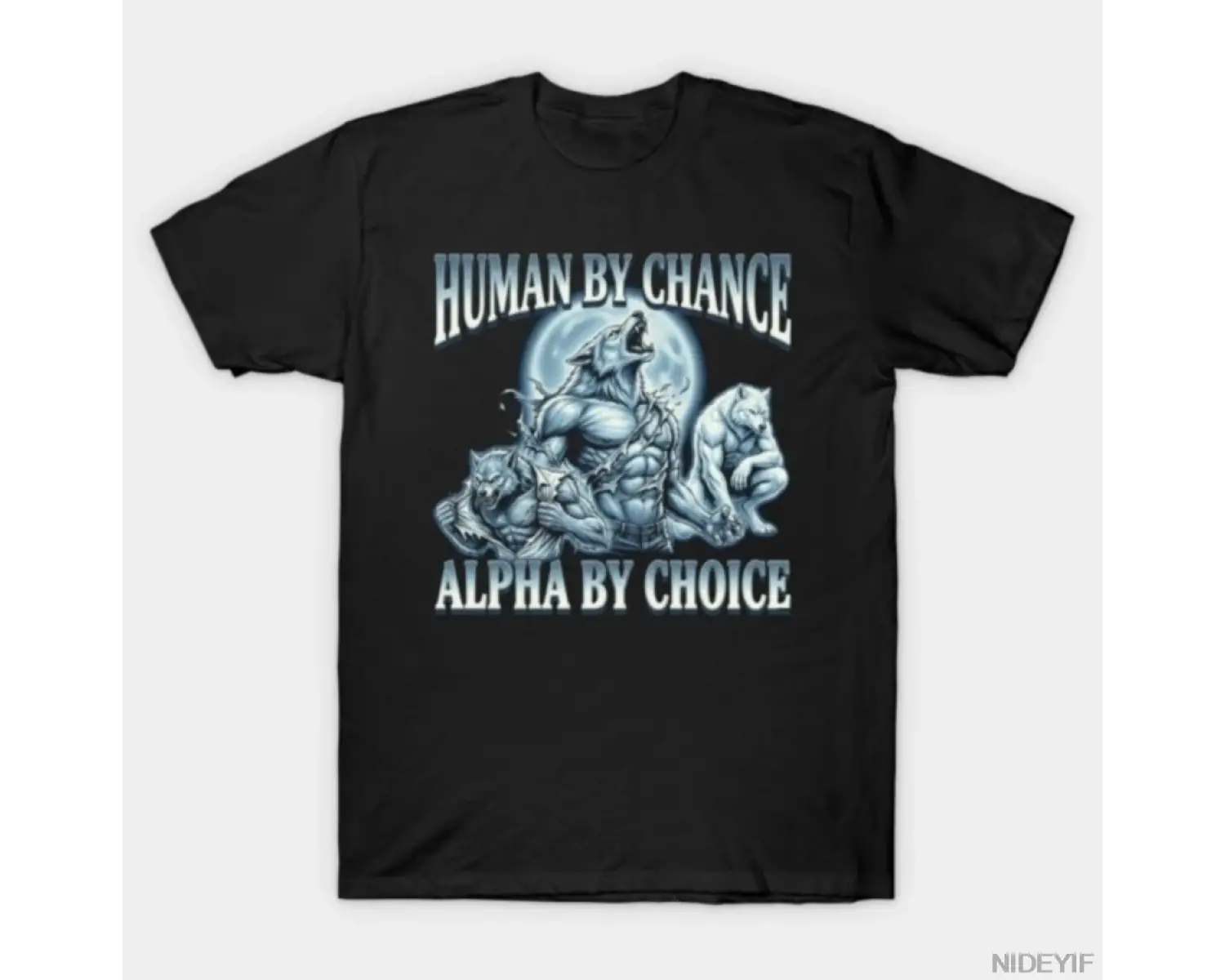 Alpha Wolf Meme T-shirt Erkekler Kadınlar Için % 100% Pamuklu T Shirt Kısa Kollu Üstler 1231-