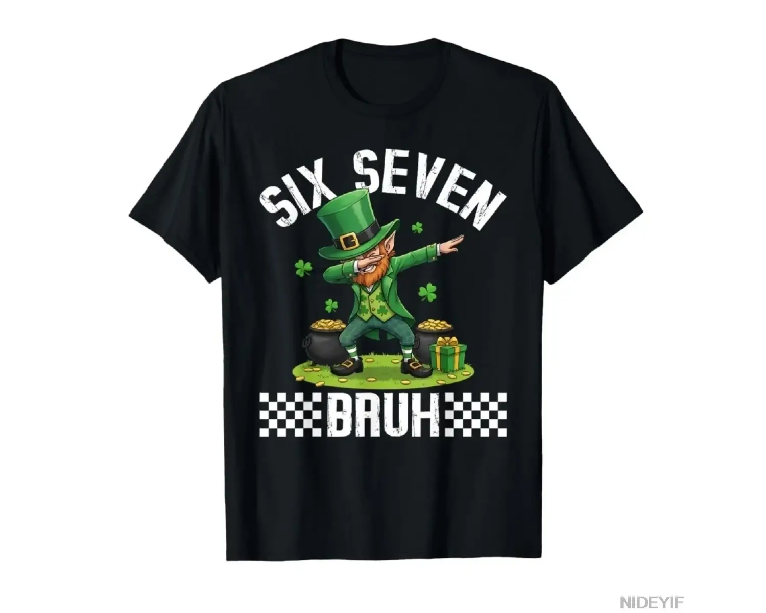 Altı Yedi Bruh Komik 6-7 Meme St Patrick Dabbing Leprechaun Tişörtü Erkekler Kadınlar İçin %1