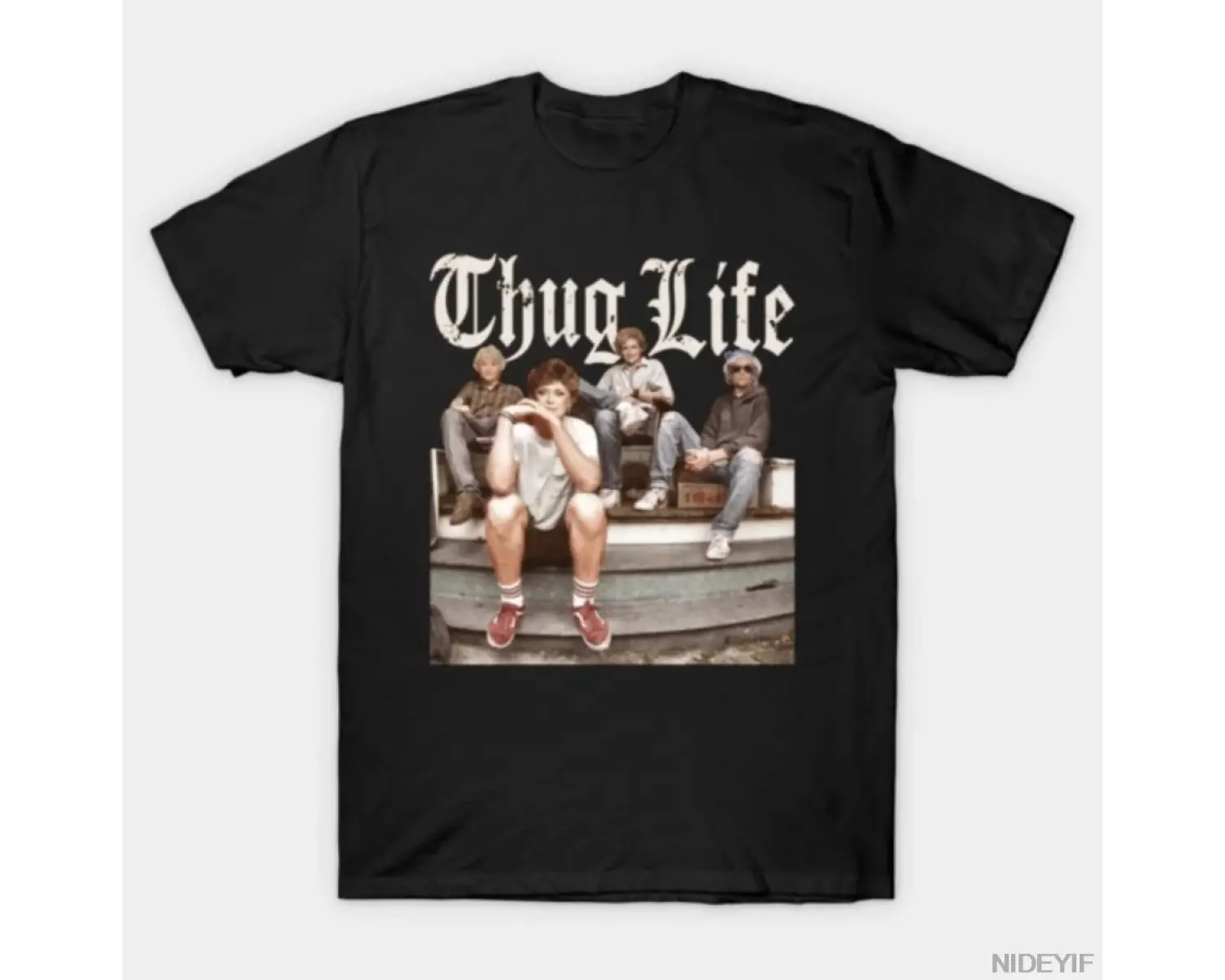 Altın Kızlar Thug life T-shirt Erkekler Kadınlar için % 100% Pamuklu Tişörtler Kısa Kollu Üst