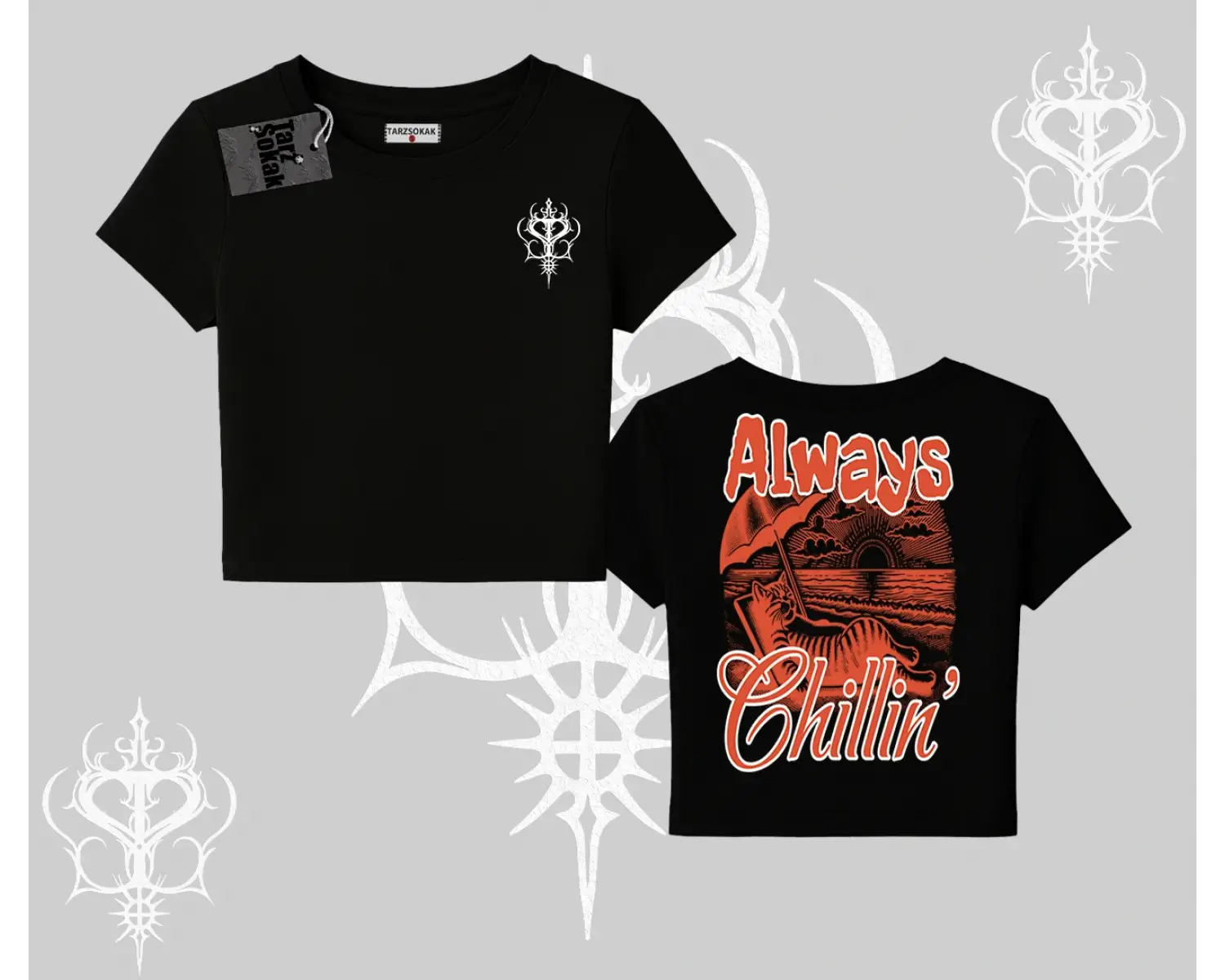 Always Chillin Kedi Arka Baskılı Babby Tee Tshirt