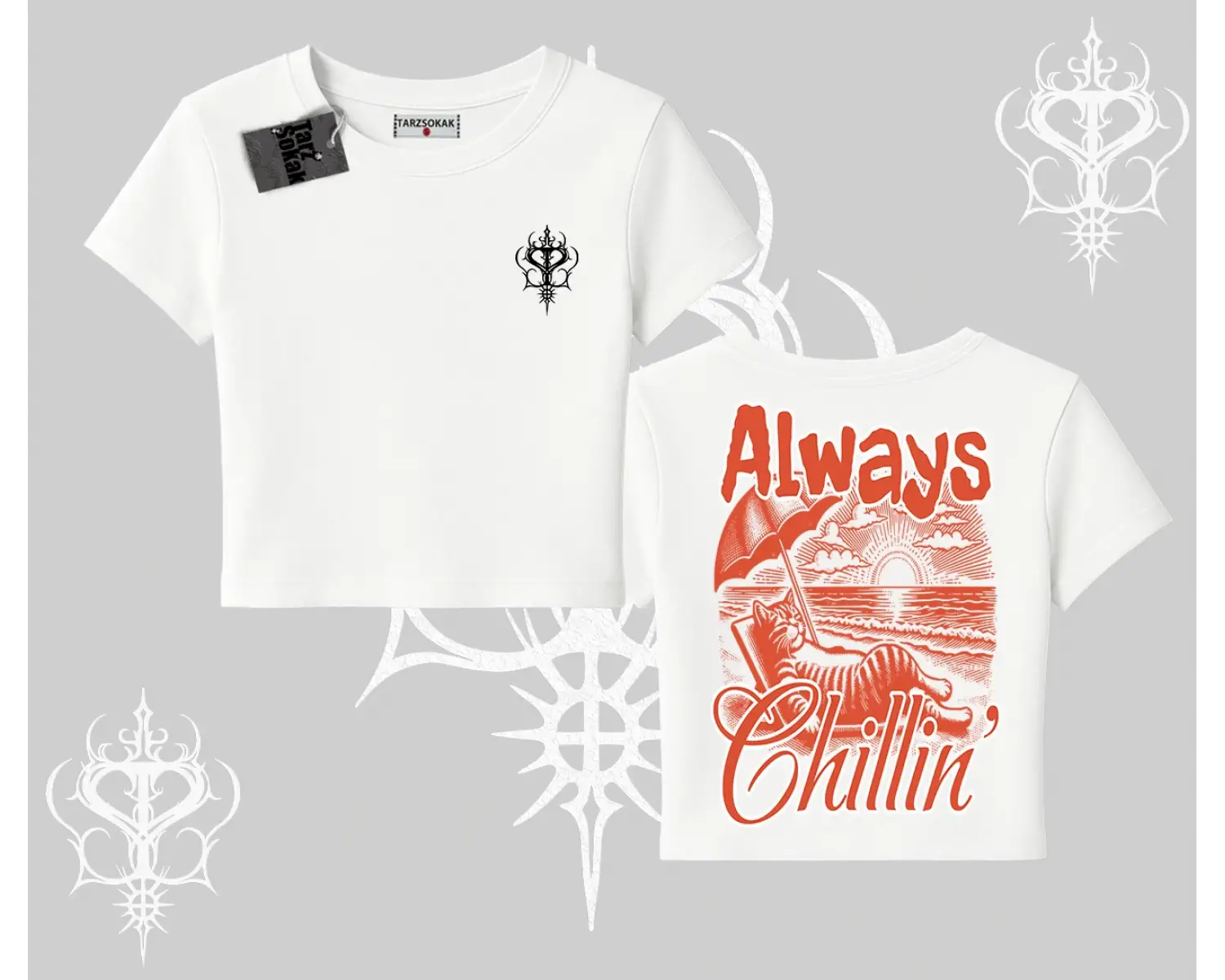 Always Chillin Kedi Arka Baskılı Babby Tee Tshirt