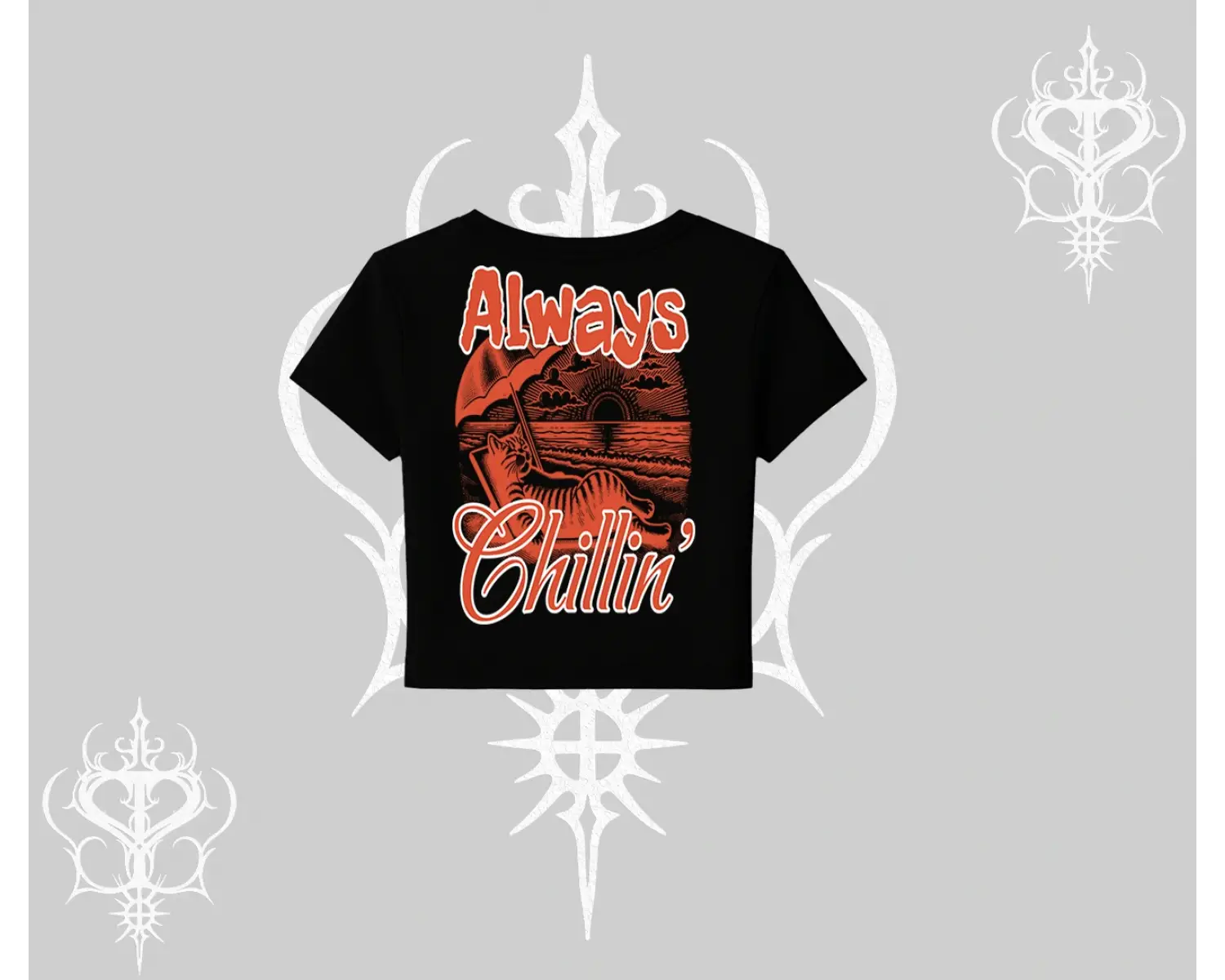 Always Chillin Kedi Arka Baskılı Babby Tee Tshirt