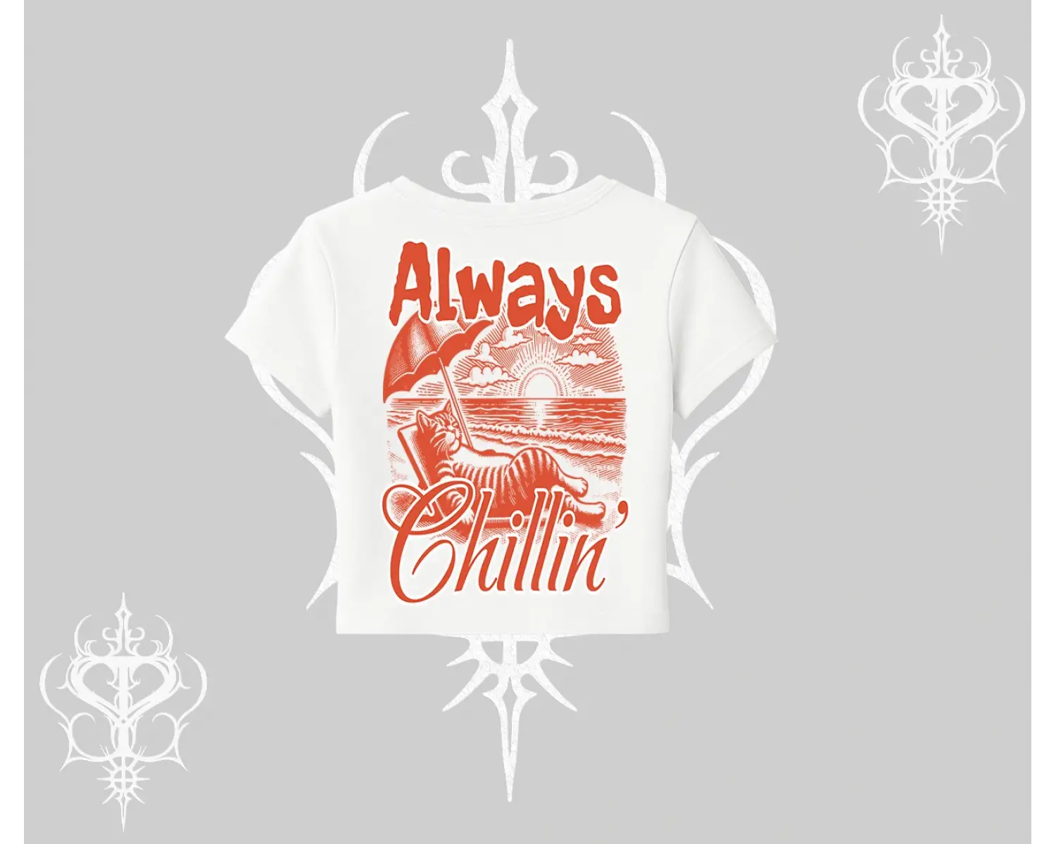 Always Chillin Kedi Arka Baskılı Babby Tee Tshirt