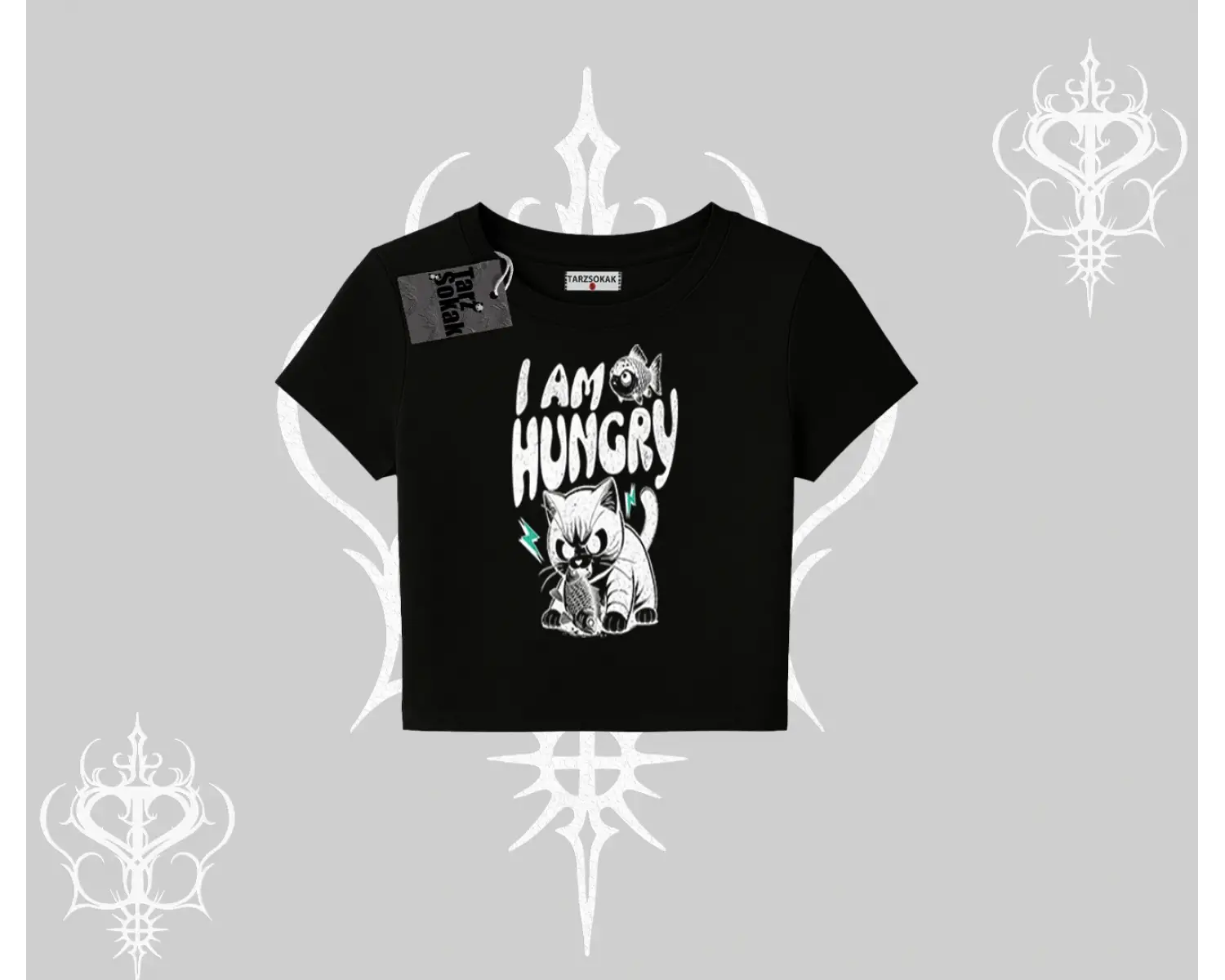 Am Hungry Kedi Baskılı Babby Tee Tshirt