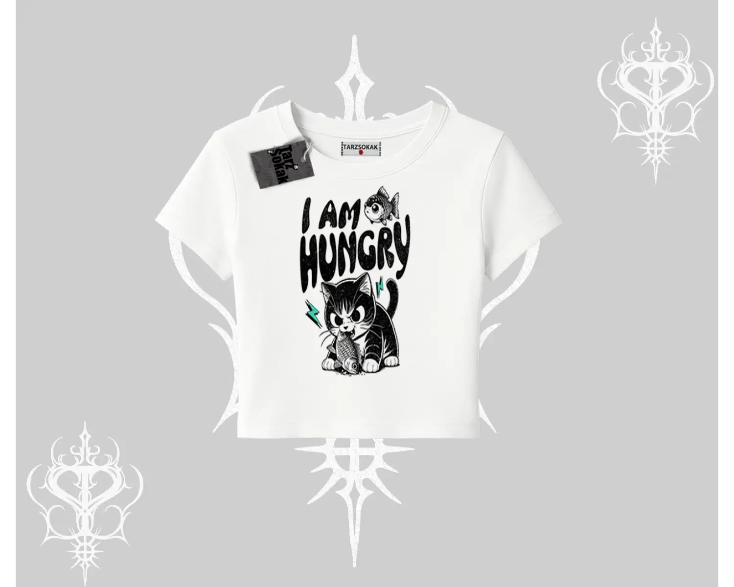 Am Hungry Kedi Baskılı Babby Tee Tshirt