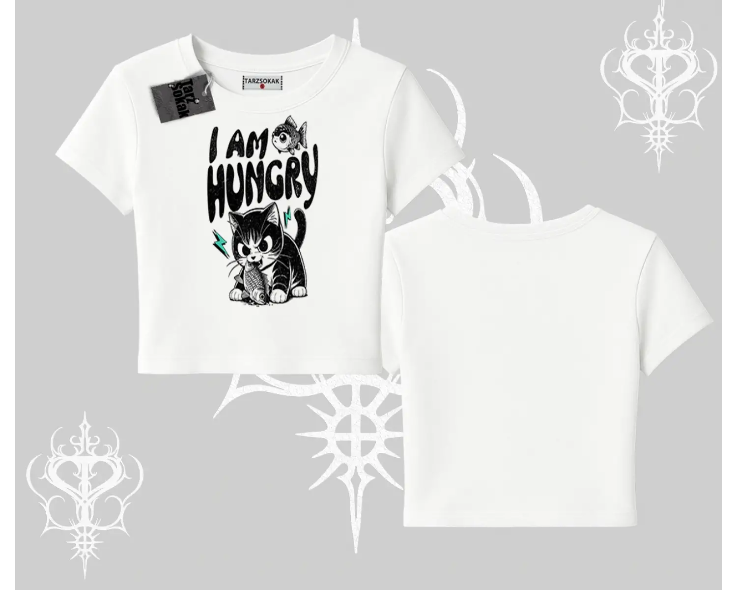 Am Hungry Kedi Baskılı Babby Tee Tshirt