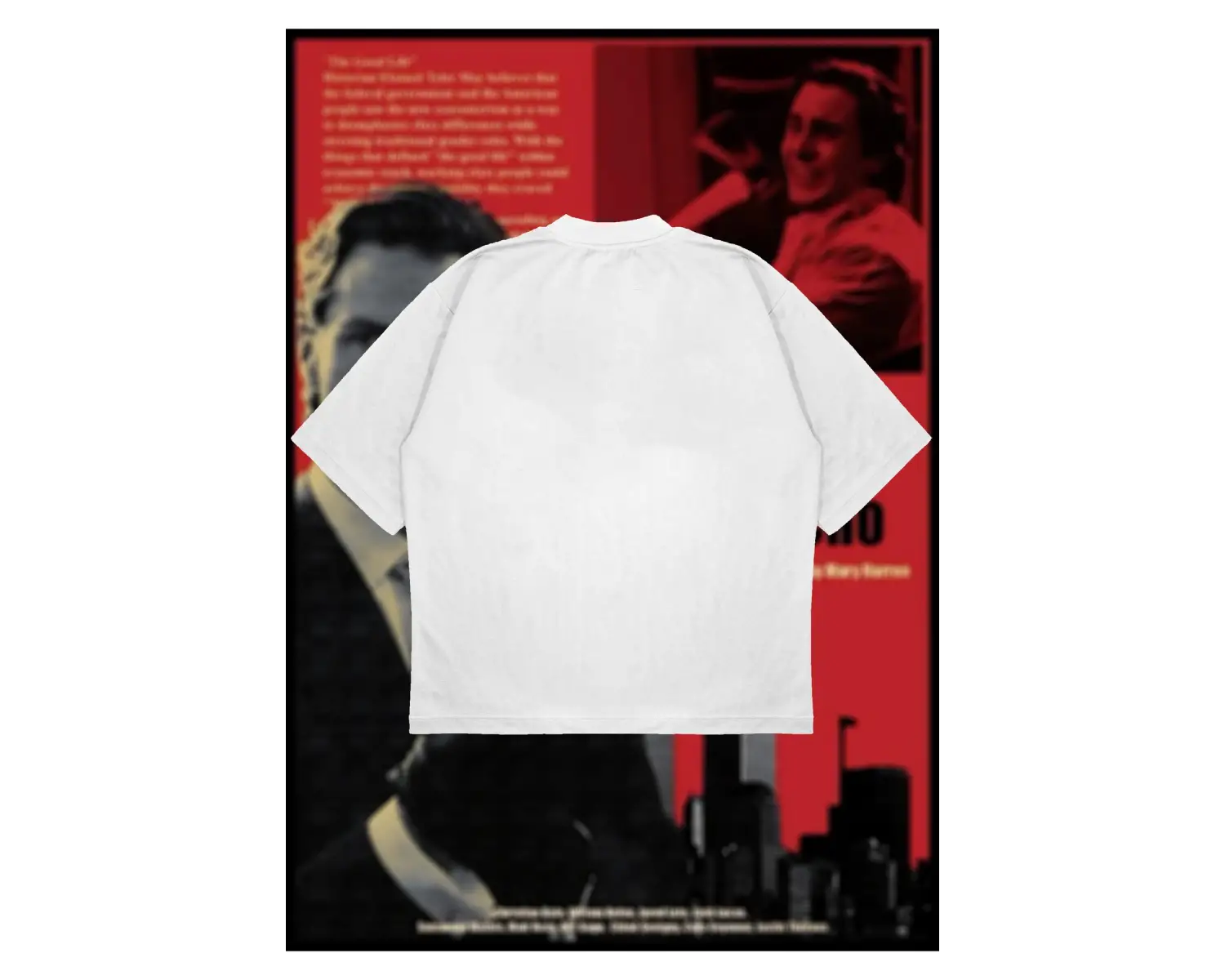 American Psycho Baskılı Oversize Unisex Pamuklu Nefes Alan Kalın Kumaşlı