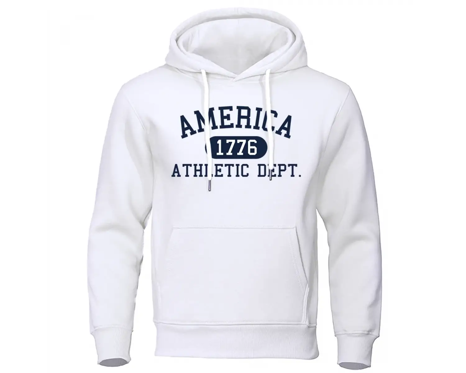 Amerika 1776 Atletik Dept Mektup Baskı Erkek Kapüşonlular Cep O-Boyun Kazak Sonbahar Yumuşak