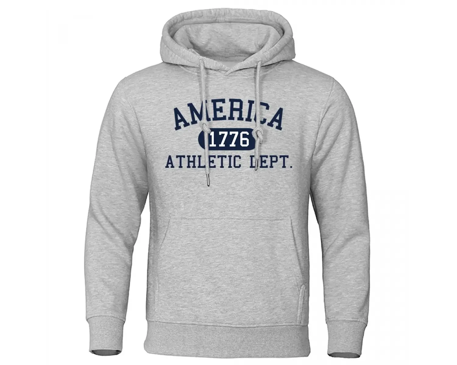 Amerika 1776 Atletik Dept Mektup Baskı Erkek Kapüşonlular Cep O-Boyun Kazak Sonbahar Yumuşak
