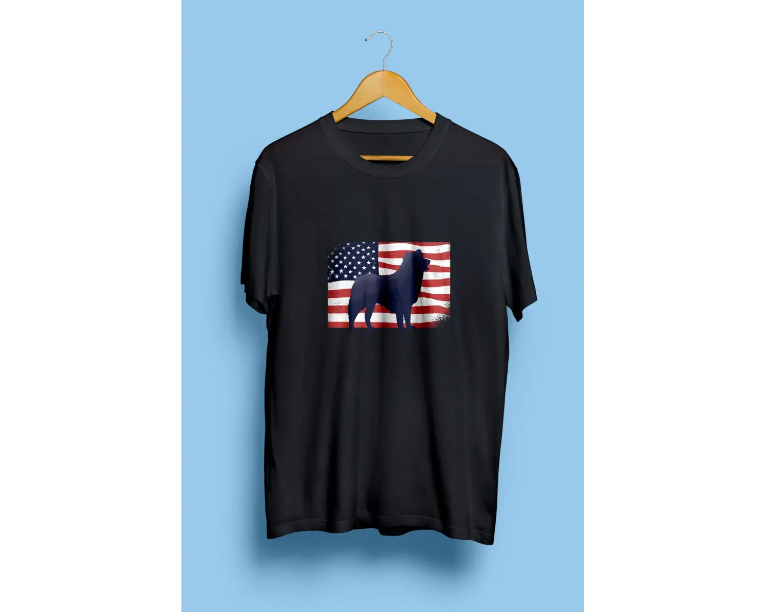 Amerika Ülke Bayrak Temalı Tasarım Baskılı Unisex Tişört