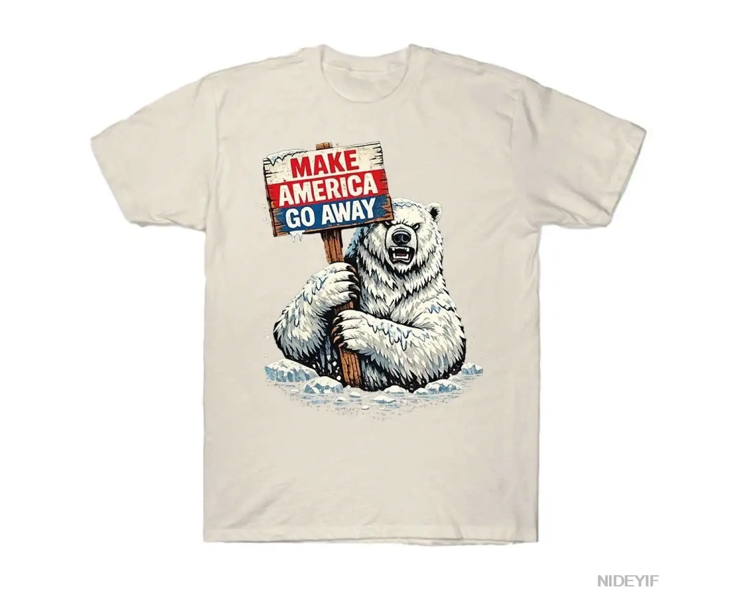 Amerikayı Uzaklaştırmak Kutup Ayısı Grönland Protesto Tişörtü Erkekler Kadınlar İçin %100 Pa