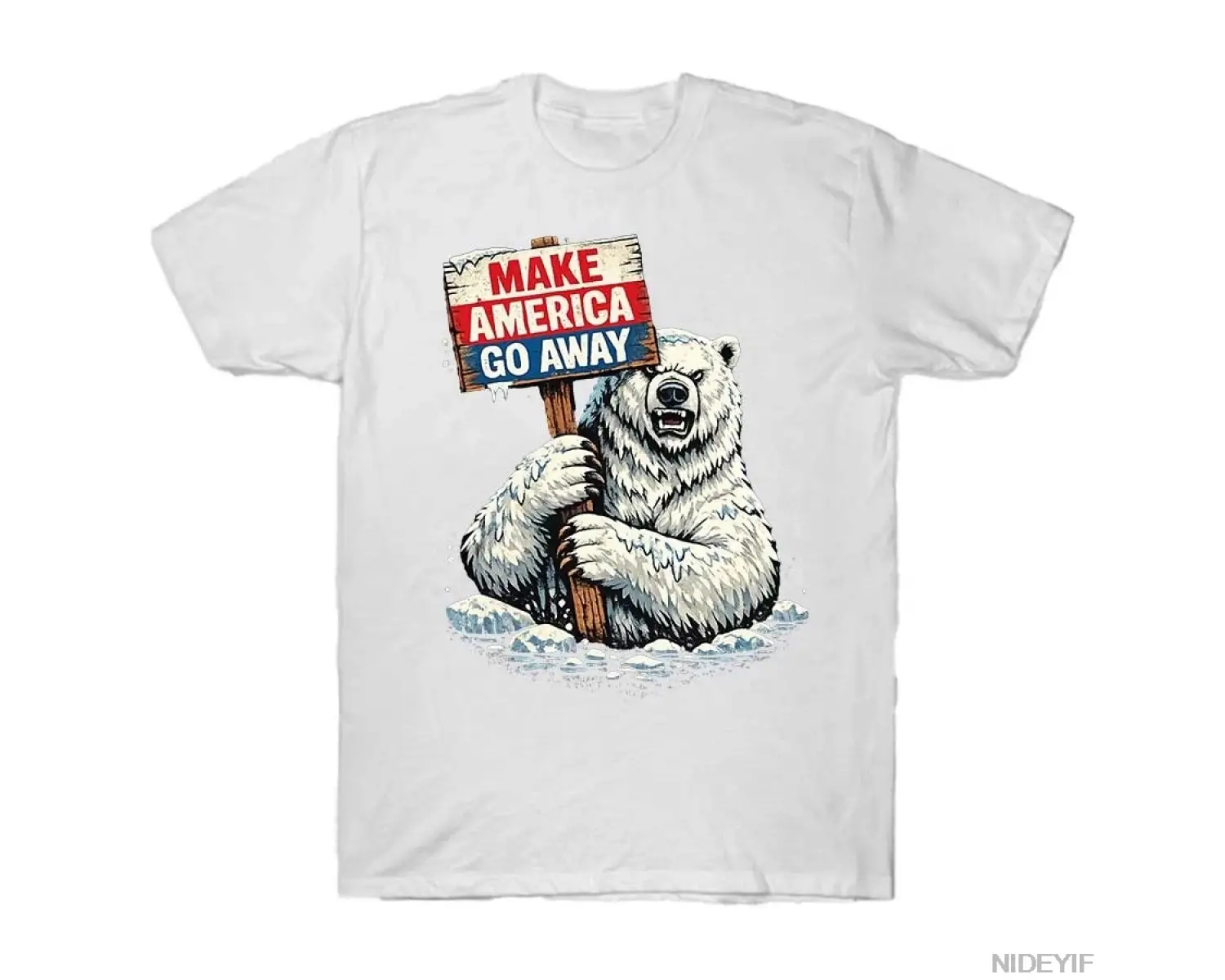 Amerikayı Uzaklaştırmak Kutup Ayısı Grönland Protesto Tişörtü Erkekler Kadınlar İçin %100 Pa