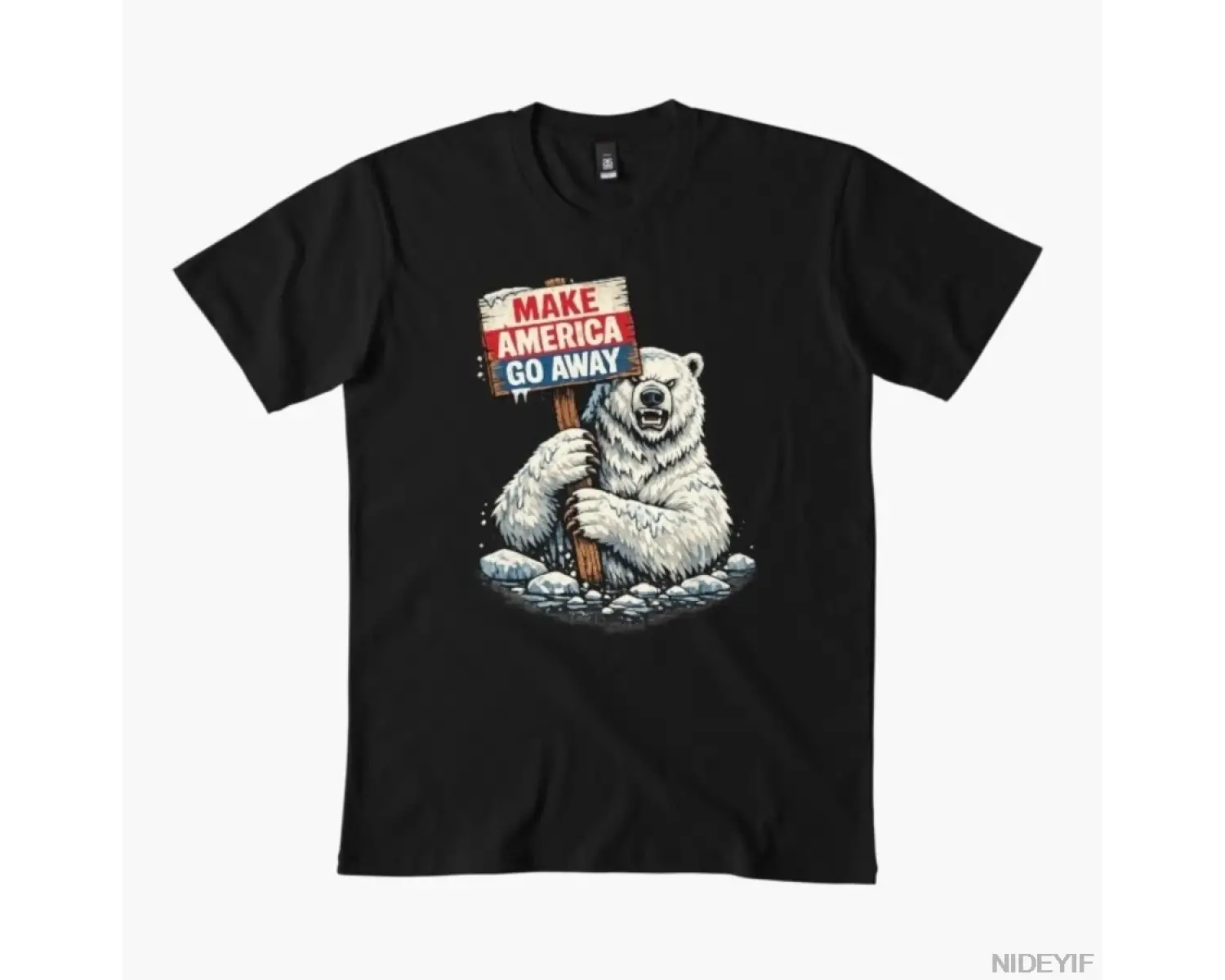 Amerikayı Uzaklaştırmak Kutup Ayısı Grönland Protesto Tişörtü Erkekler Kadınlar İçin %100 Pa